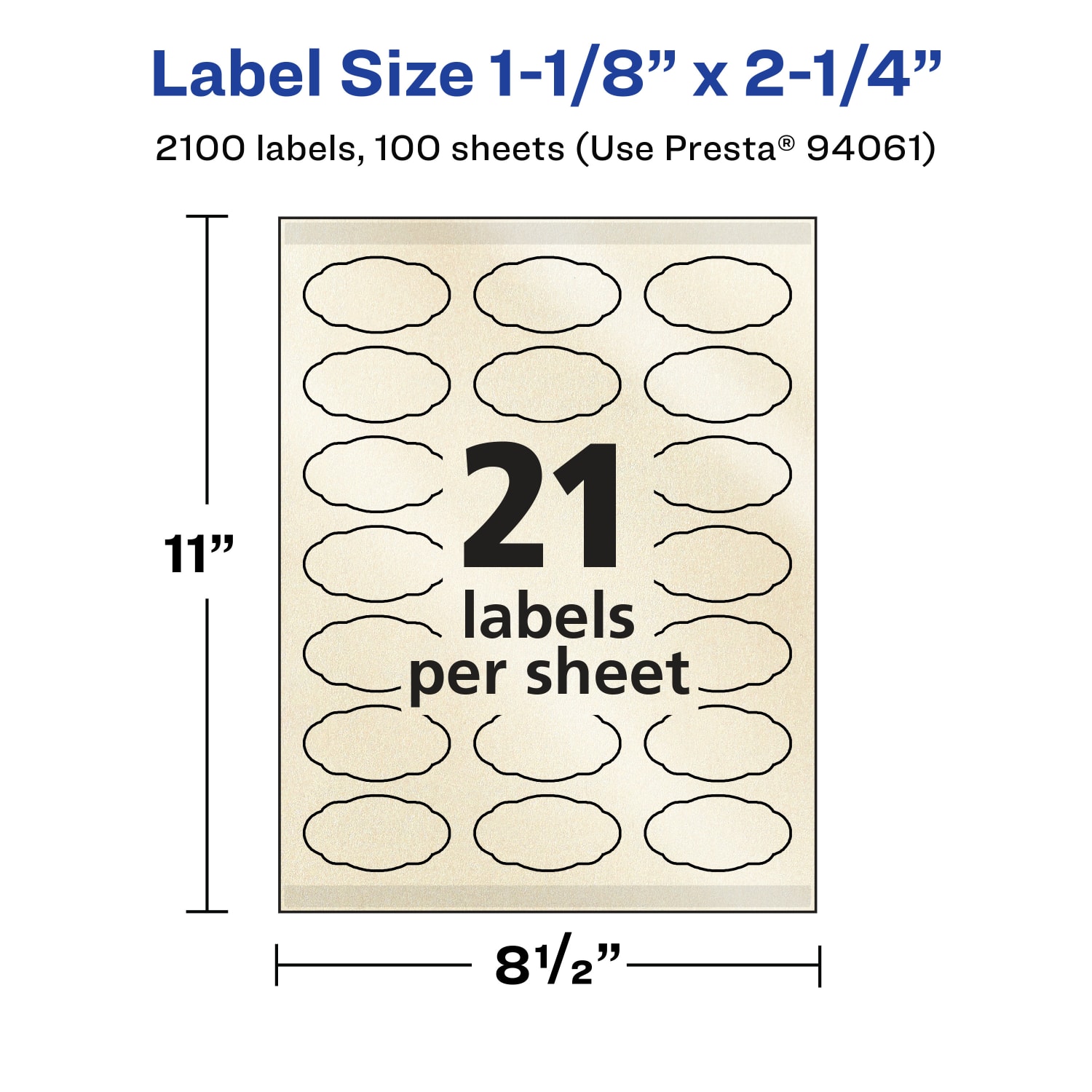 Avery Pearlized Permanent Labels With Sure Feed, 94061-PIP100, Oval Scalloped, 1-1/8in x 2-1/4in, Ivory, Pack Of 2,100 Labels - Image 6