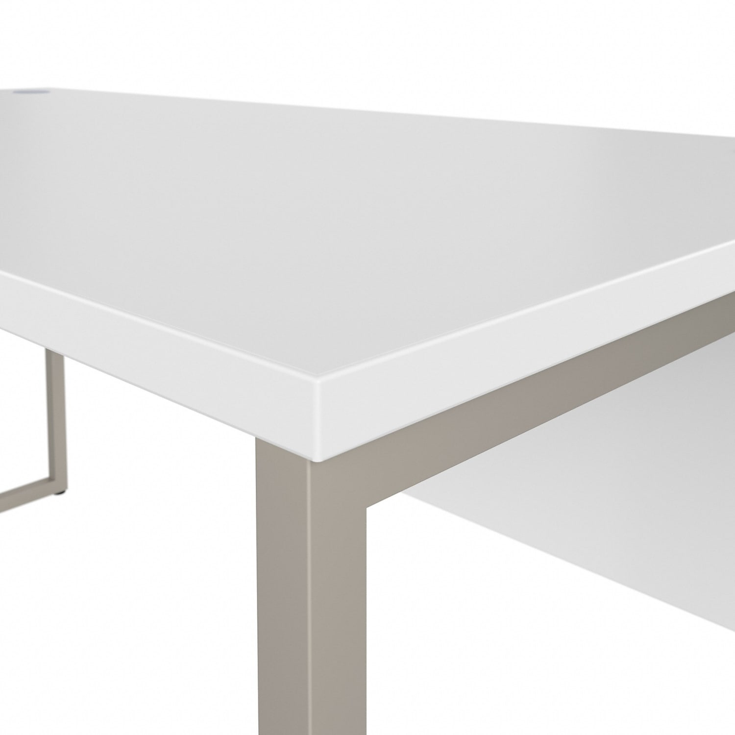 Bush Business Furniture Hybrid 60inW L-Shaped Corner Desk Table With Metal Legs, White, Standard Delivery - Image 6