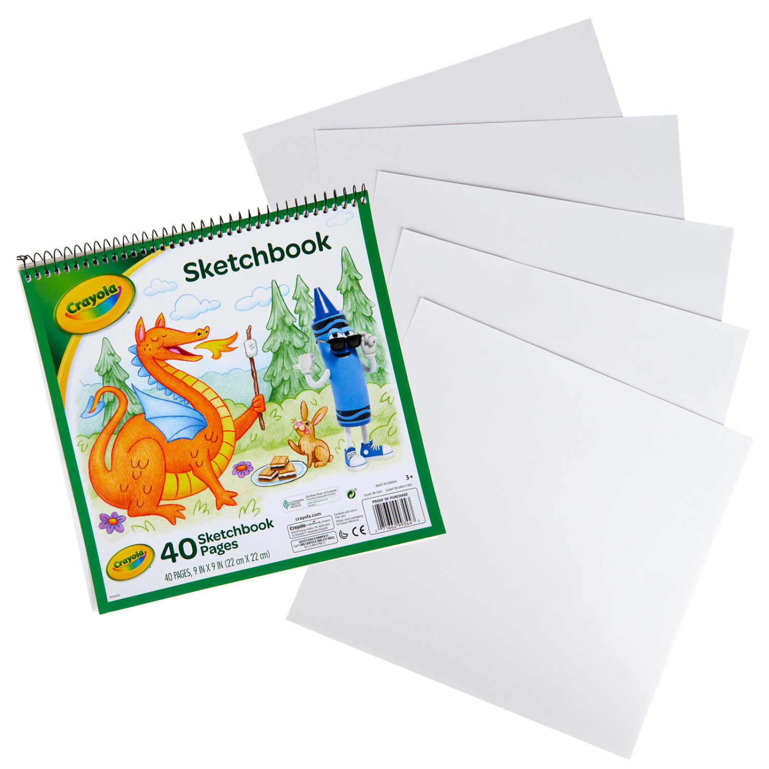 Crayola Kids Sketchbooks, 9in x 9in, White, Pack Of 12 Sketchbooks - Image 3