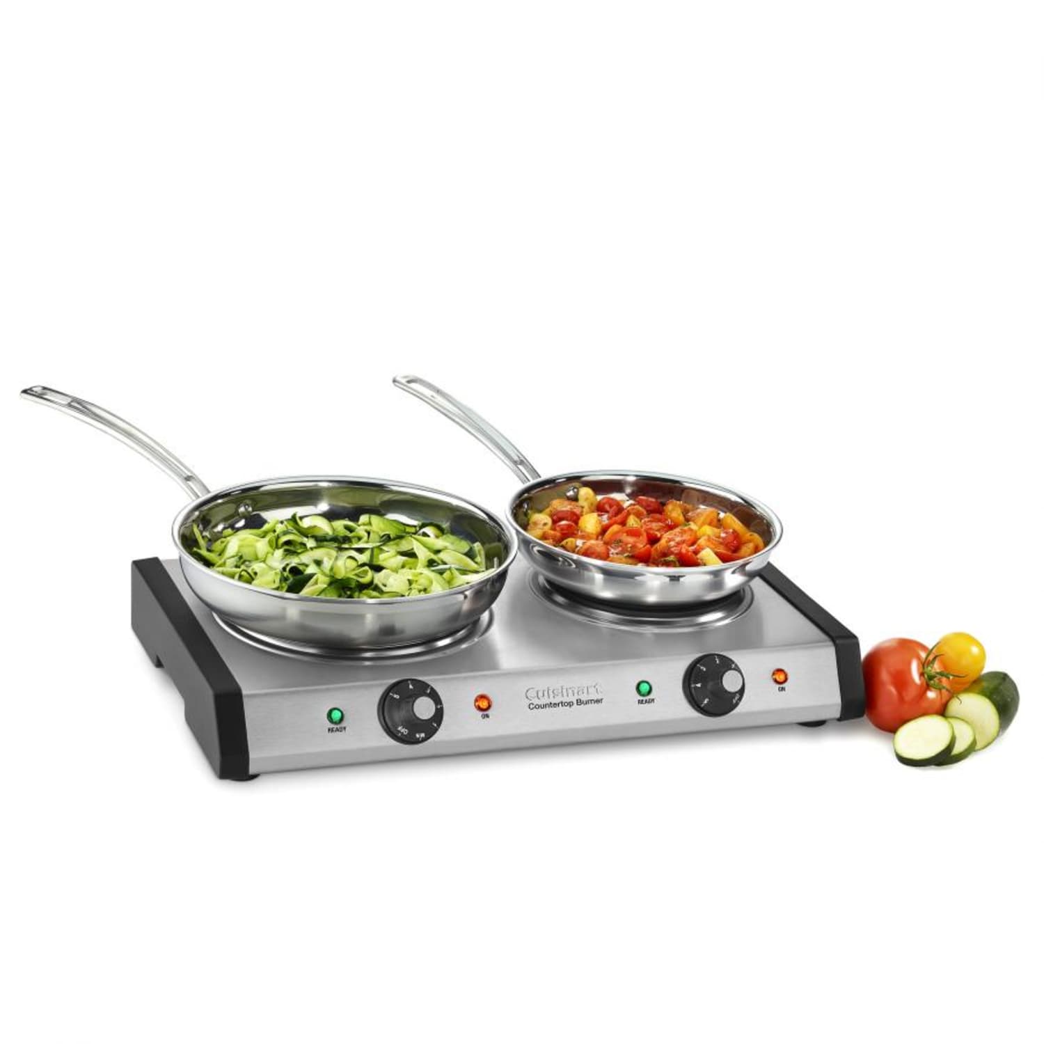 Cuisinart CB-60P1 Counter-Top Double Burner, 2-1/2inH x 19-1/2inW x 11-1/2inD, Silver - Image 3