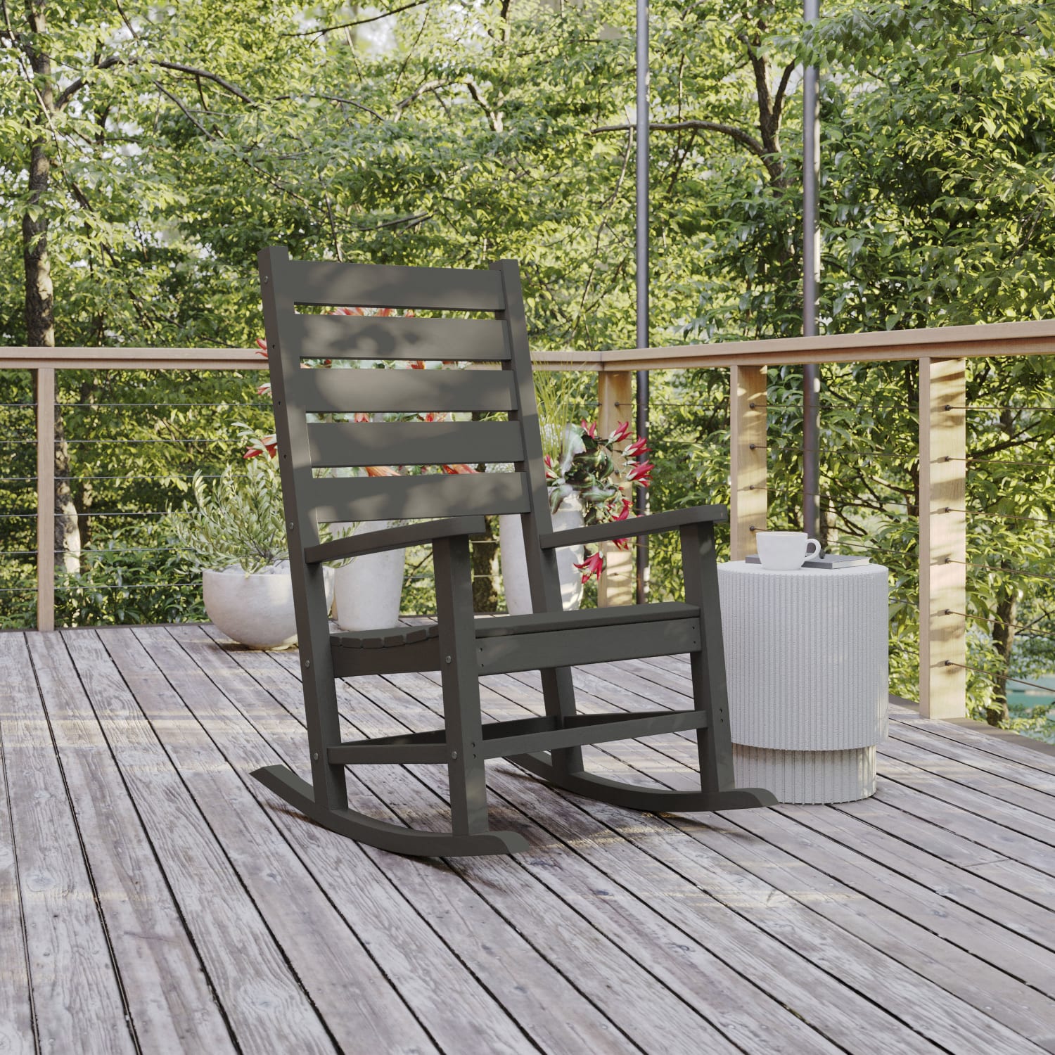 Flash Furniture Manchester All-Weather Rocking Chair, Gray