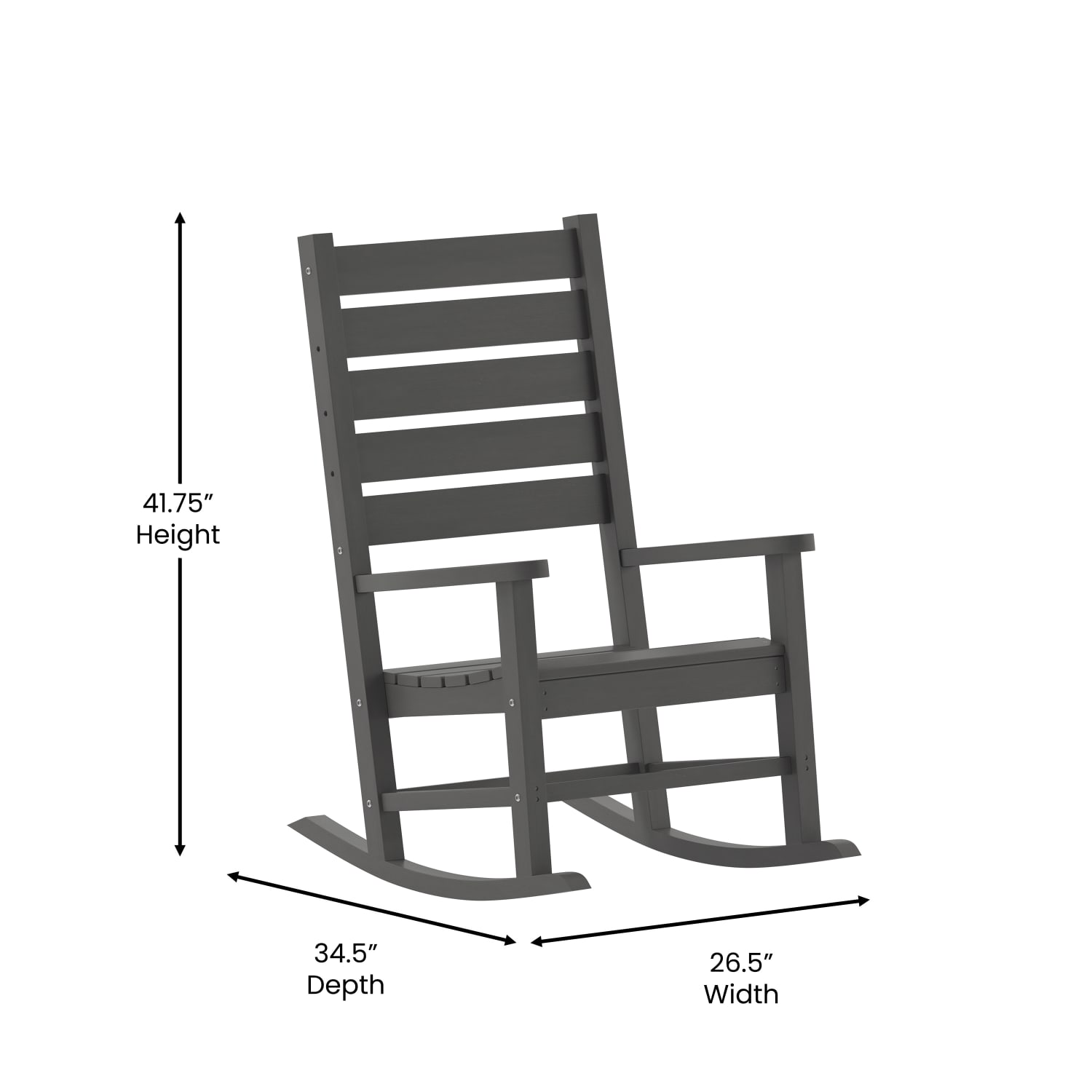 Flash Furniture Manchester All Weather Rocking Chair Gray PopularChairscom