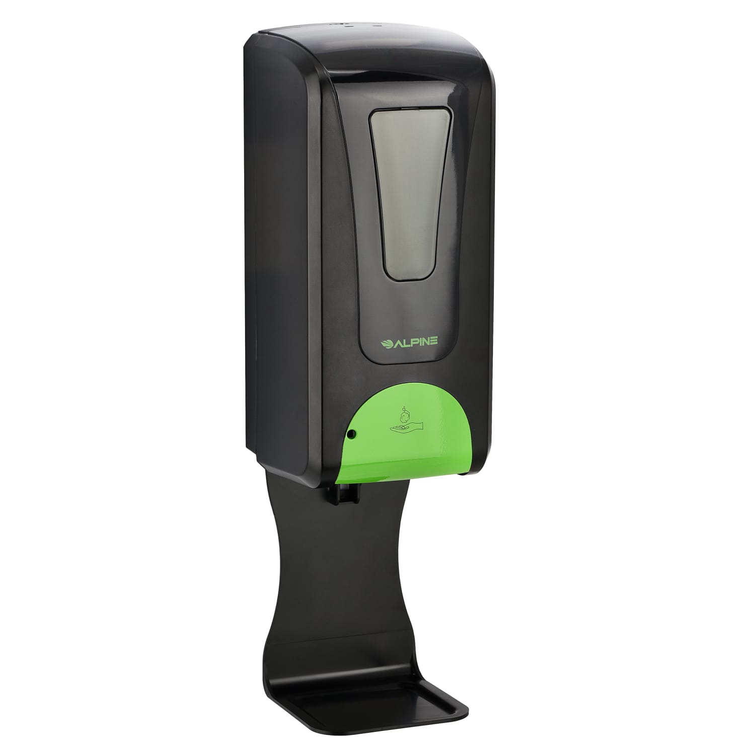 Alpine Industries 1200 mL Wall Mount Automatic Foam Hand Sanitizer Dispensers With Drip Trays, Black, Pack Of 2 Dispensers - Image 3