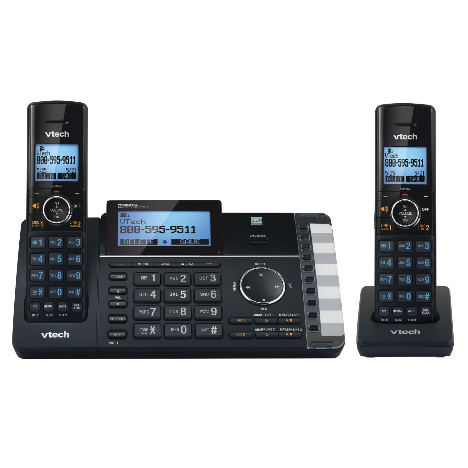 VTech DS6251-2 DECT 6.0 Expandable 2-Line Cordless Phone With Answering System, 80-1375-00 - Image 3
