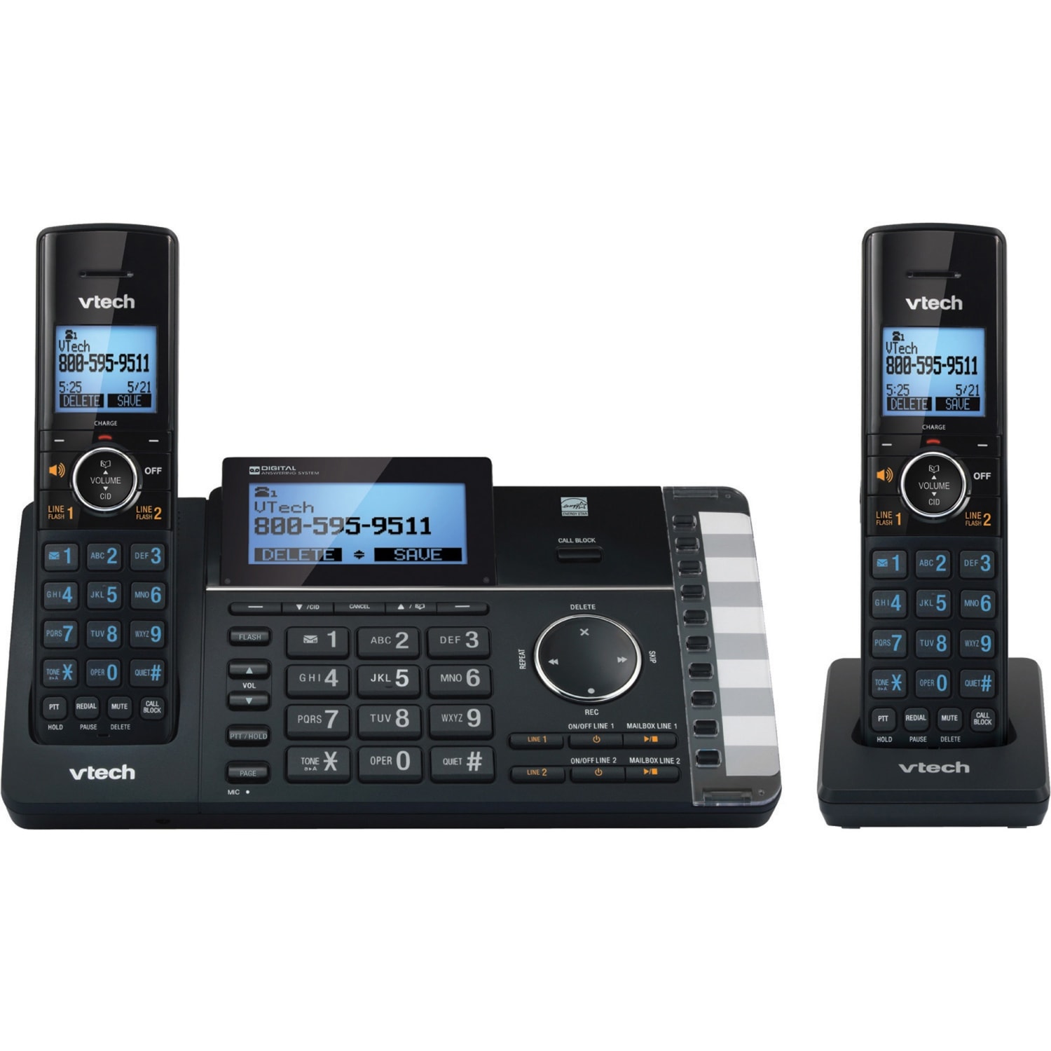 VTech DS6251-2 DECT 6.0 Expandable 2-Line Cordless Phone With Answering System, 80-1375-00 - Image 5