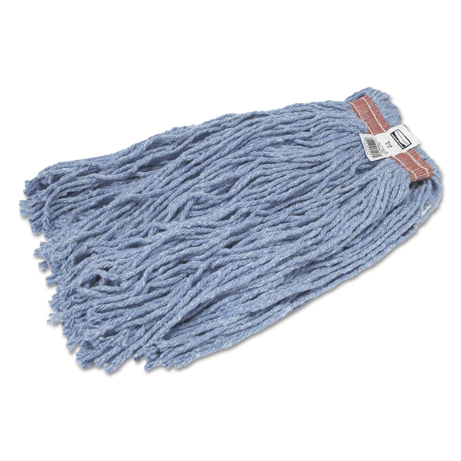 Rubbermaid Commercial Non-Launderable Cotton/Synthetic Cut-End Blend Mop Head, Cotton/Synthetic, Blue, 20 oz, 1in Headband, 12/Carton