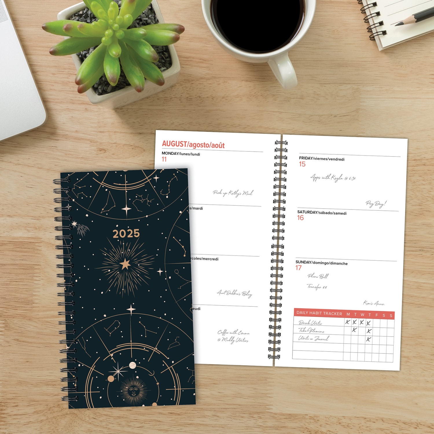 2025 Willow Creek Press Weekly/Monthly Spiral Pocket Planner, 3-1/2in x 6-1/2in, Celestial, January To December, 48719 - Image 4