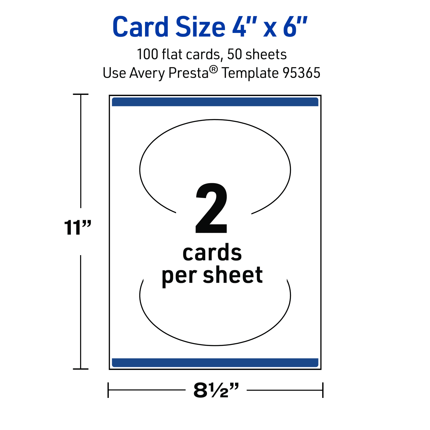 Avery Print-To-The-Edge Flat Cards With Sure Feed Technology, 4inx6in Oval, Matte White, Pack Of 100 - Image 6