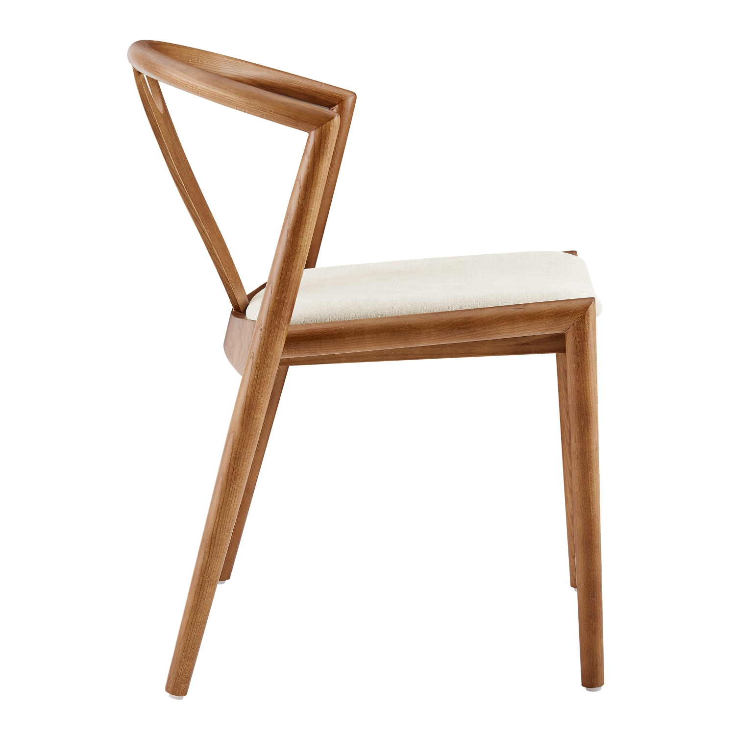 Eurostyle Blanche Fabric Side Chair, Natural/Walnut - Image 4