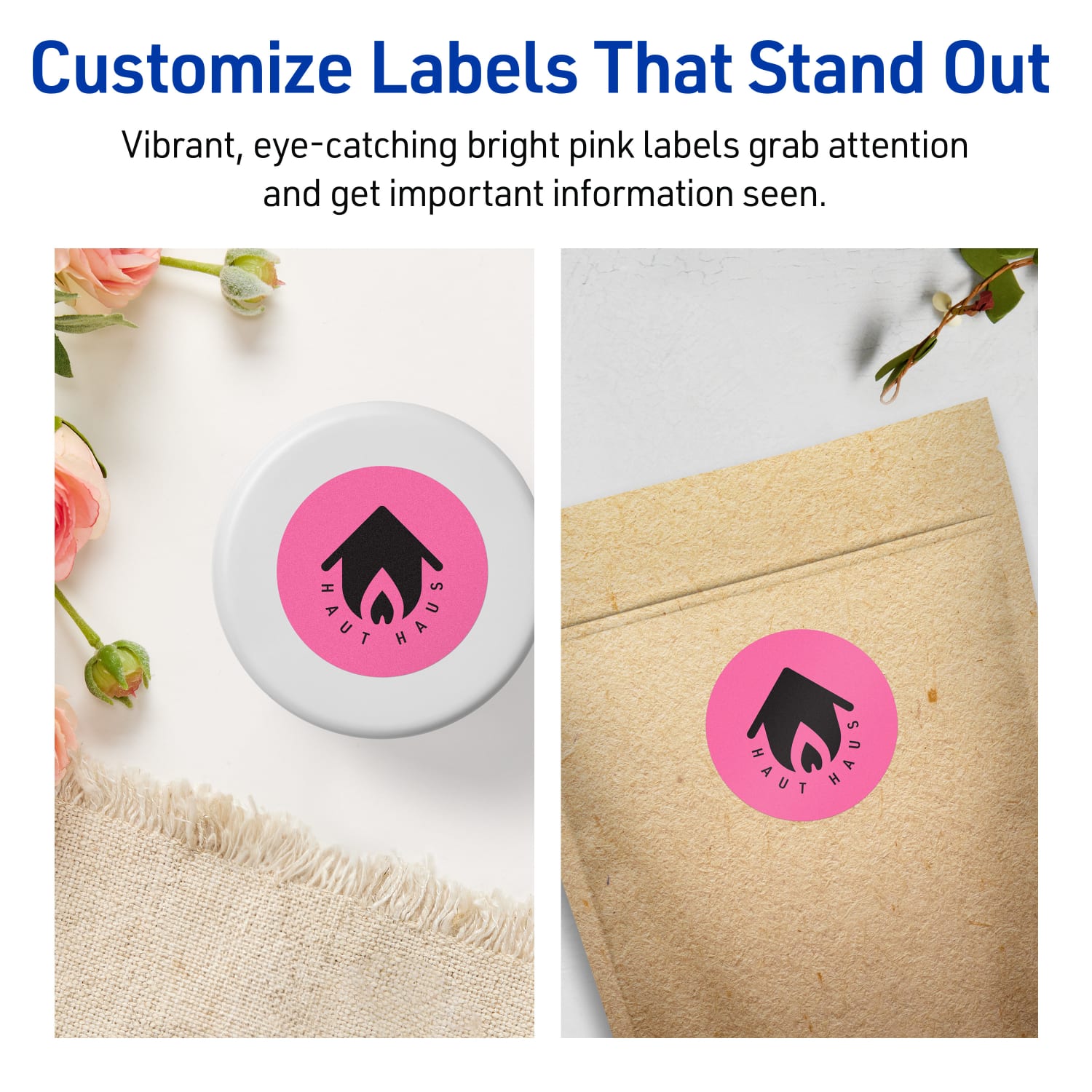 Avery Print-To-The-Edge Labels With Sure Feed Technology And Easy Peel Label Feature, 94506-BPP80, Round, 1-1/2in, Matte Bright Pink, Pack of 1600 - Image 4