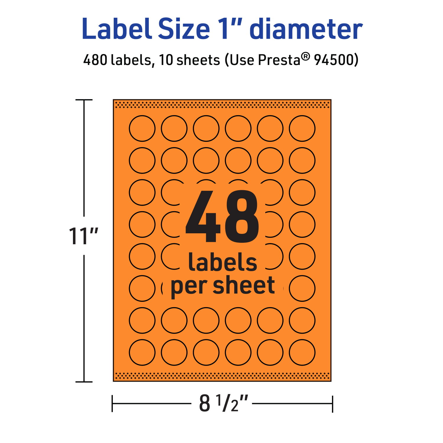 Avery Print-To-The-Edge Labels With Sure Feed Technology And Easy Peel Label Feature, 94500-BOP10, Round, 1in, Matte Bright Orange, Pack of 480 - Image 6