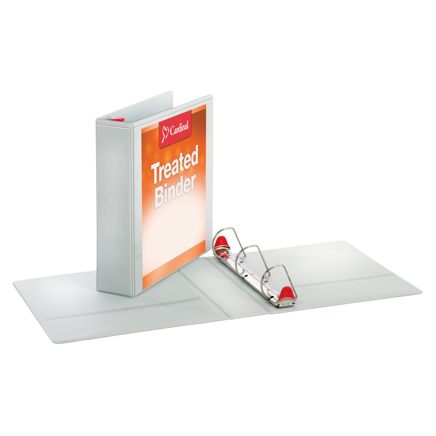 Cardinal Treated ClearVue Locking 3-Ring Binder, 2in D-Rings, 52% Recycled, White - Image 3