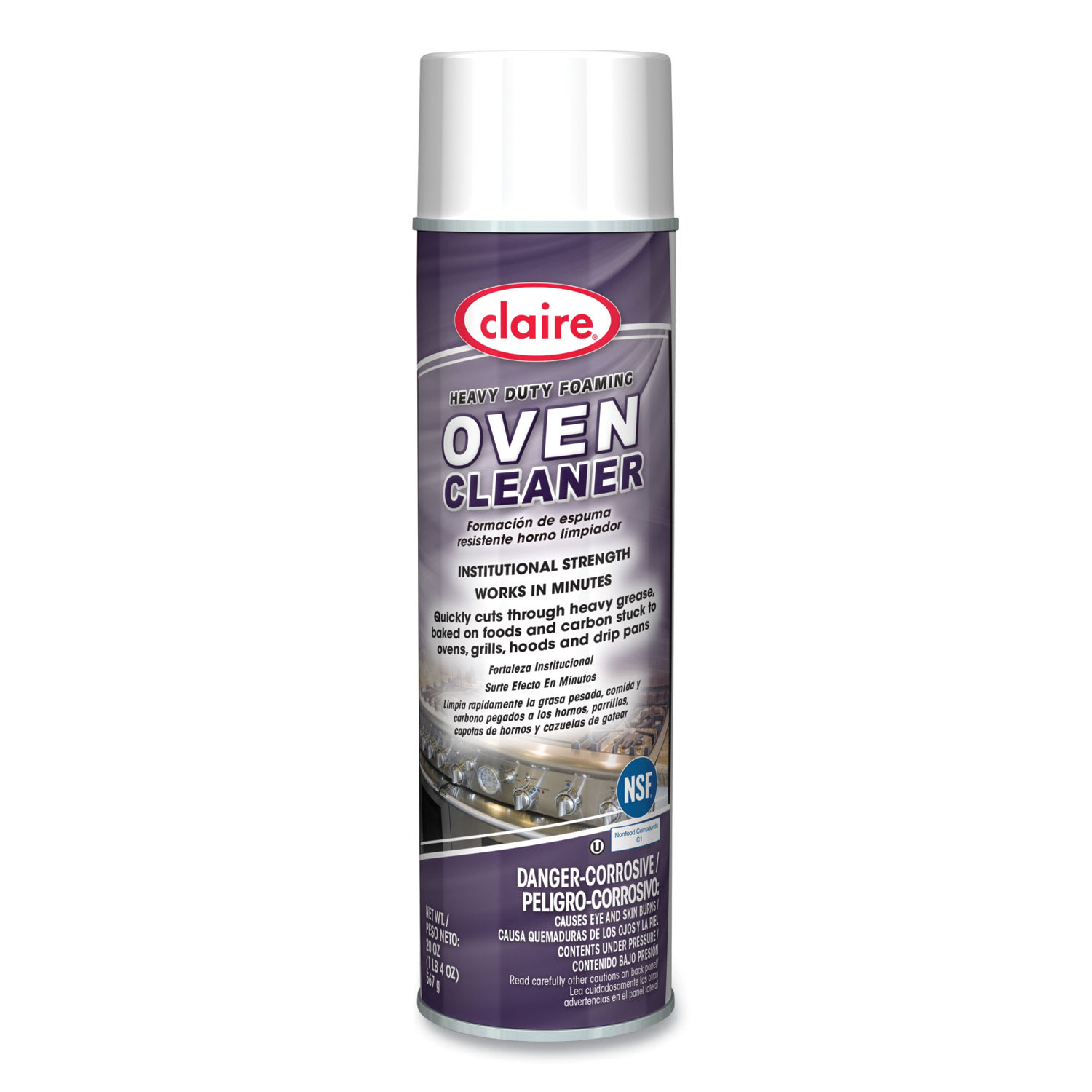 Claire Heavy Duty Foaming Oven Cleaner, 20 oz Aerosol Spray, 12/Carton - Image 3