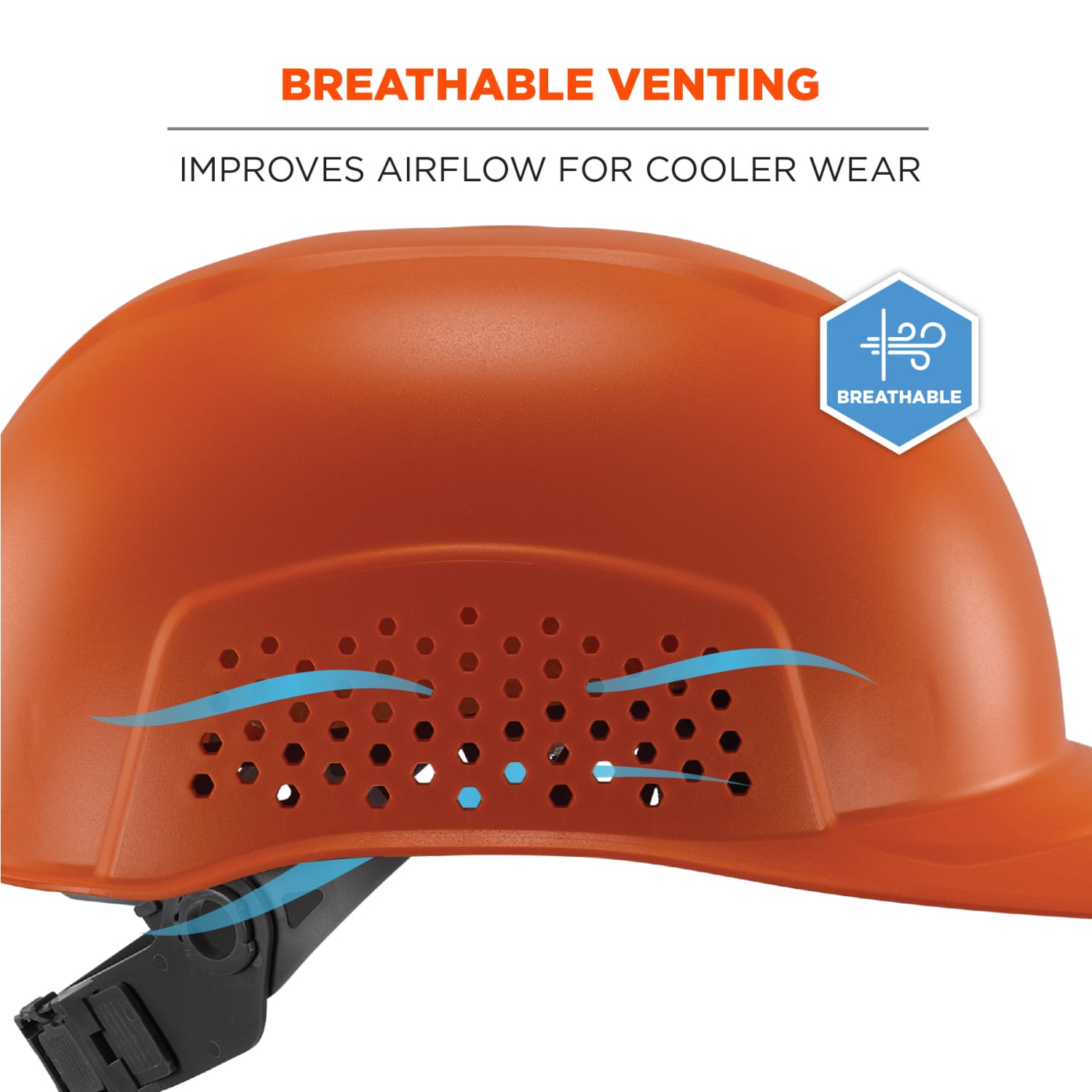 Ergodyne Skullerz 8951 Vented Hard Shell Bump Cap, Orange - Image 5