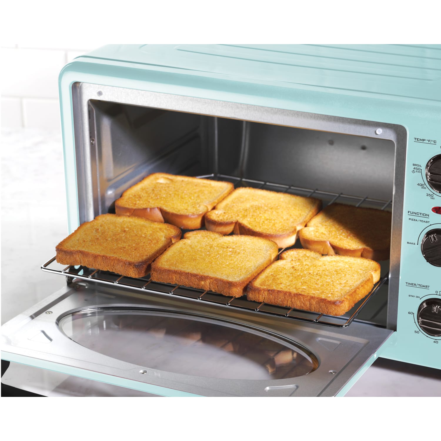 Nostalgia Electrics Retro 12-Slice Convection Toaster Oven, Aqua - Image 6