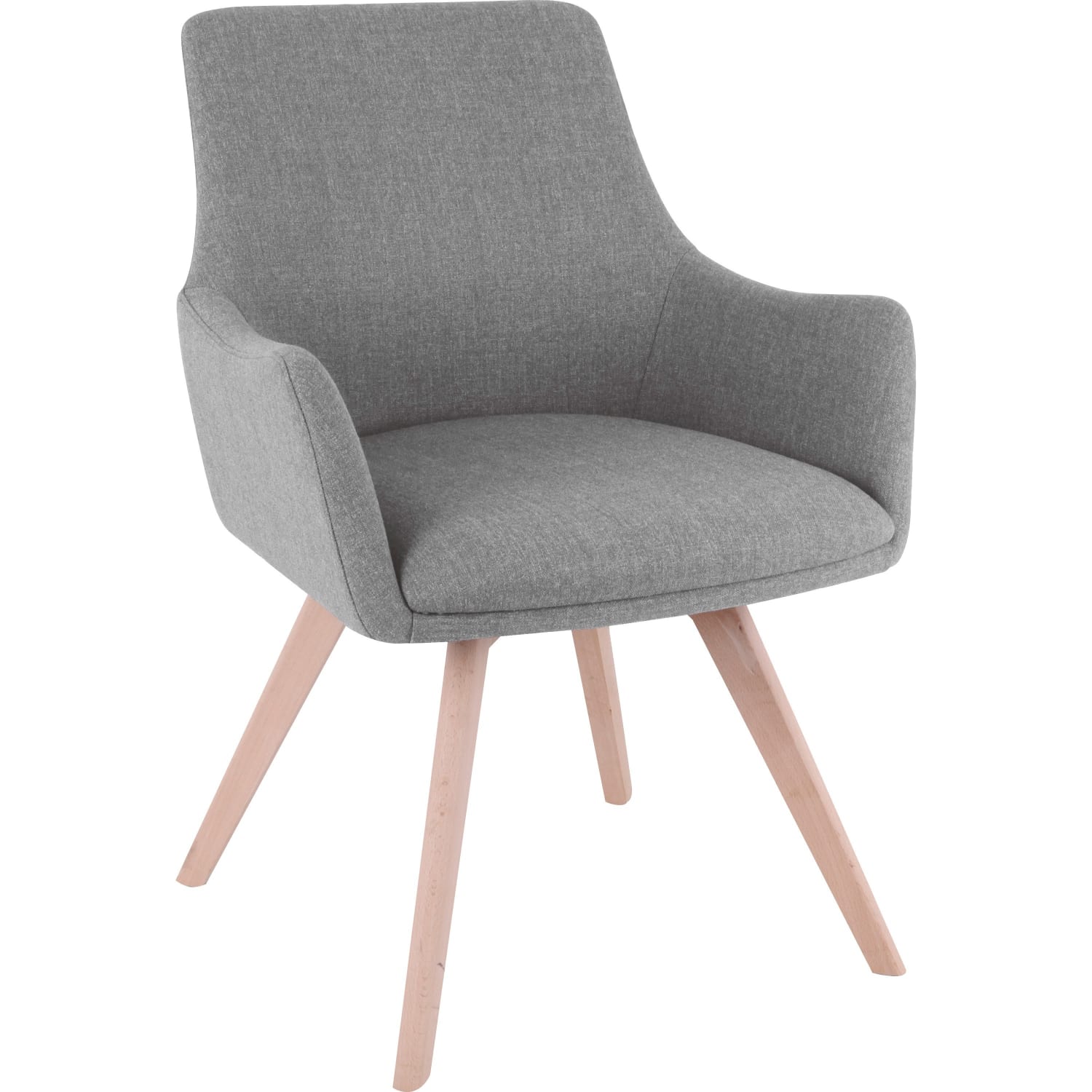 Lorell Flannel Guest Chair With Wood Legs, Gray