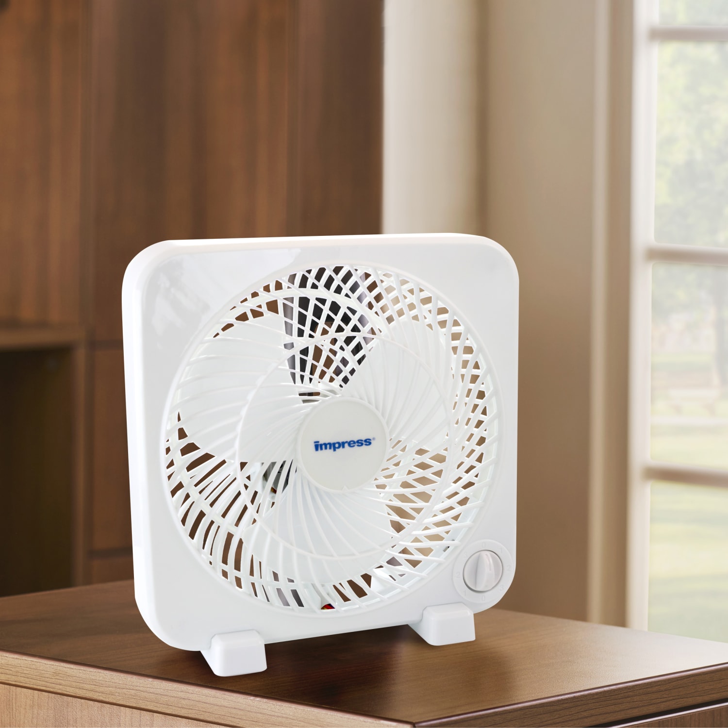 Impress Box Fan, 6inH x 10inW x 9inD, White - Image 5