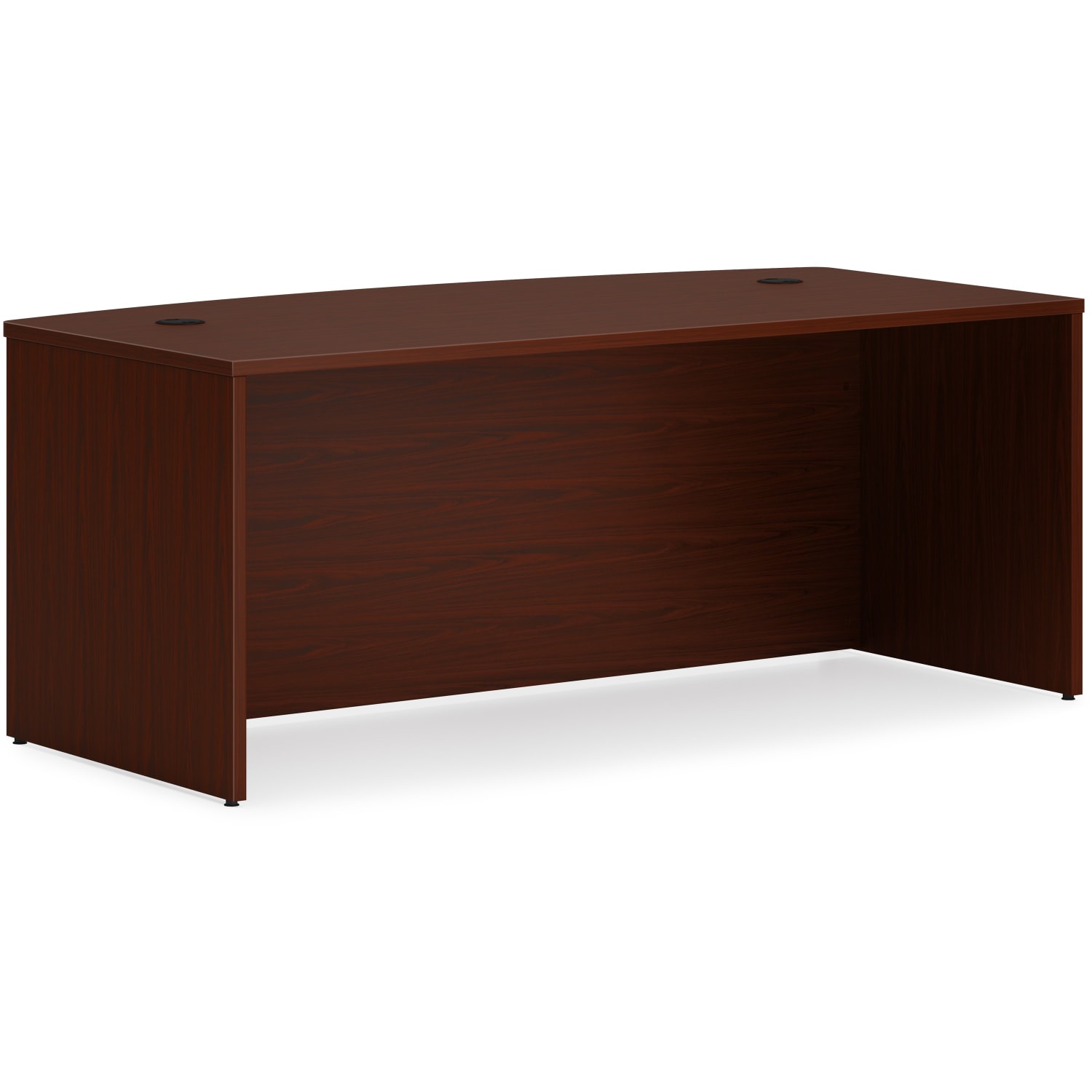 HON Mod 72inW Bowfront Computer Desk, Mahogany - Image 3