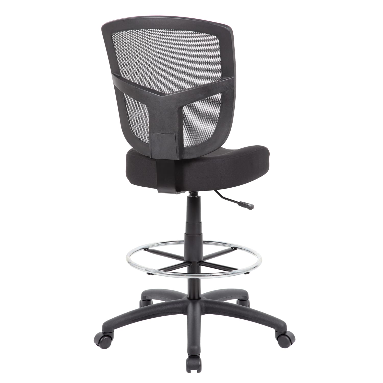 Boss Office Products Contract Mesh Armless Drafting Stool With Back Black PopularChairscom