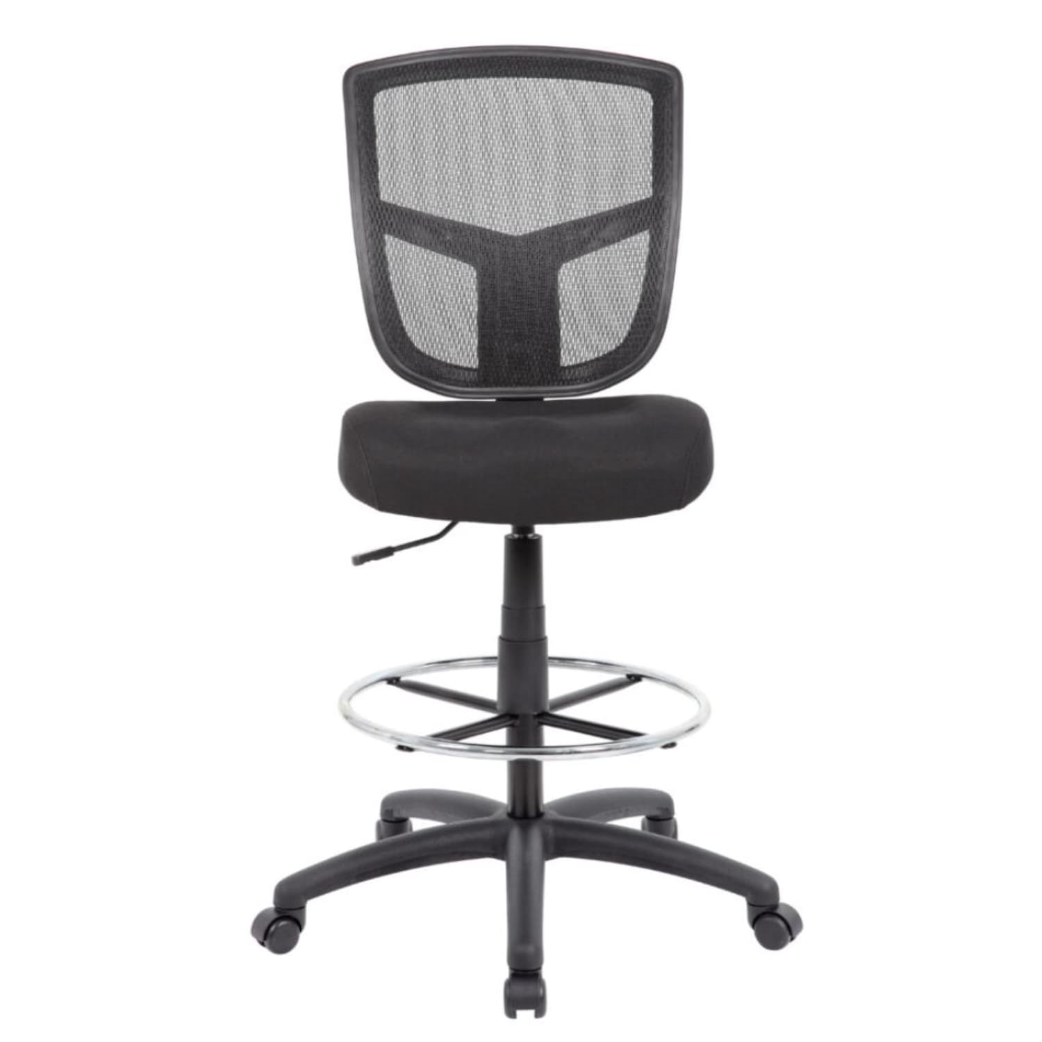 Boss Office Products Contract Mesh Armless Drafting Stool With Back, Black - Image 4