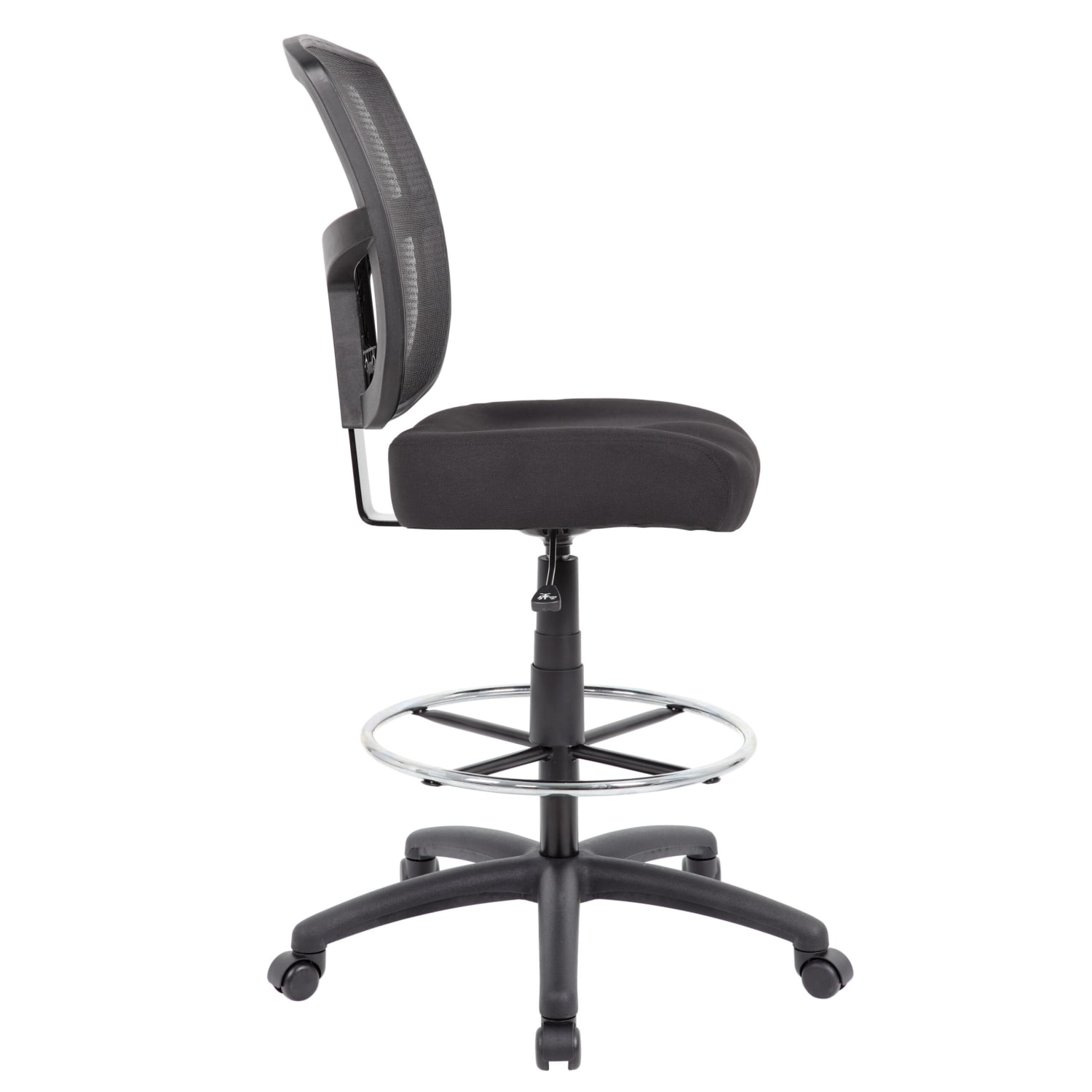 Boss Office Products Contract Mesh Armless Drafting Stool With Back Black PopularChairscom