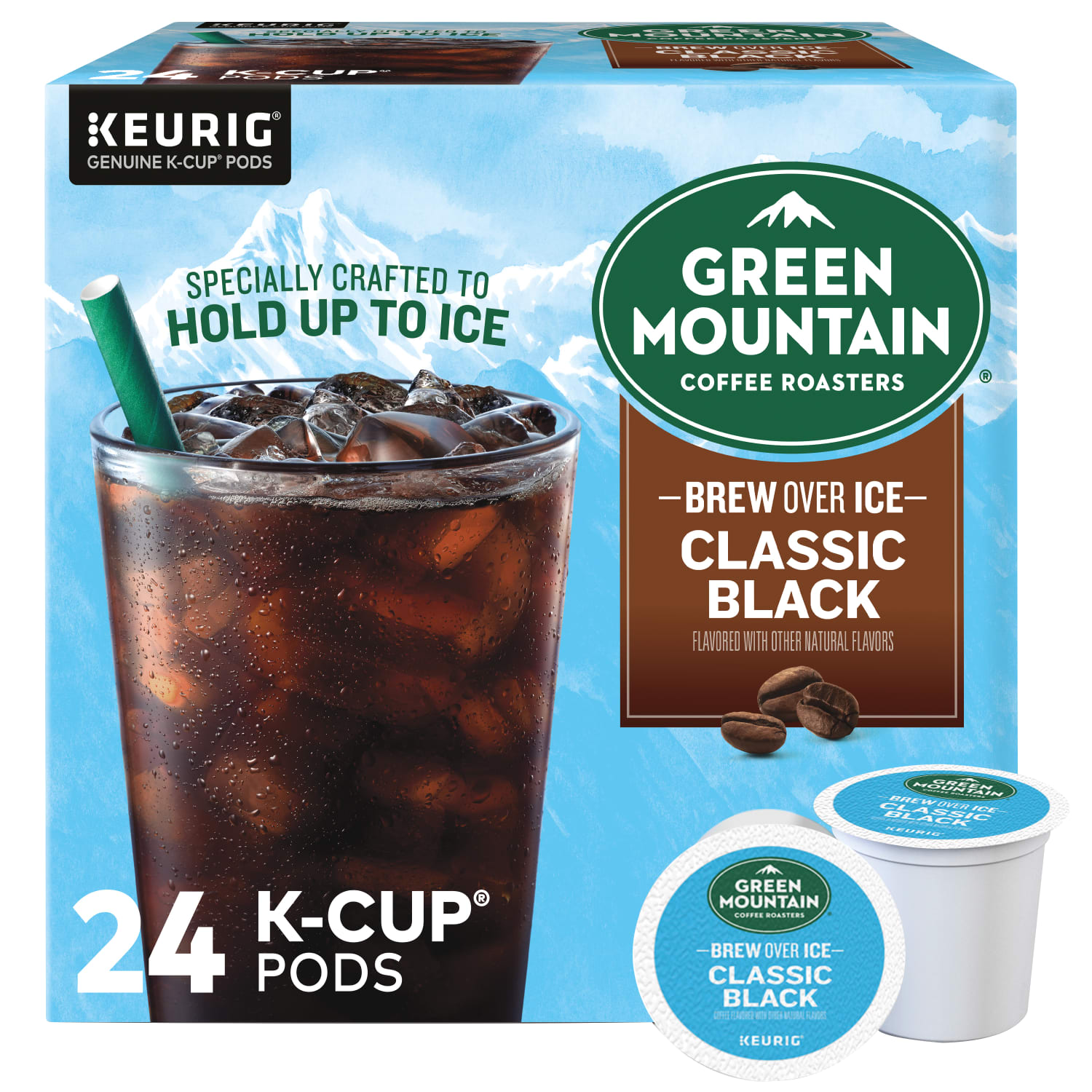 Green Mountain Coffee Single-Serve K-Cup Pods, Medium Roast, Brew Over Ice Classic Black, Carton Of 24 - Image 3