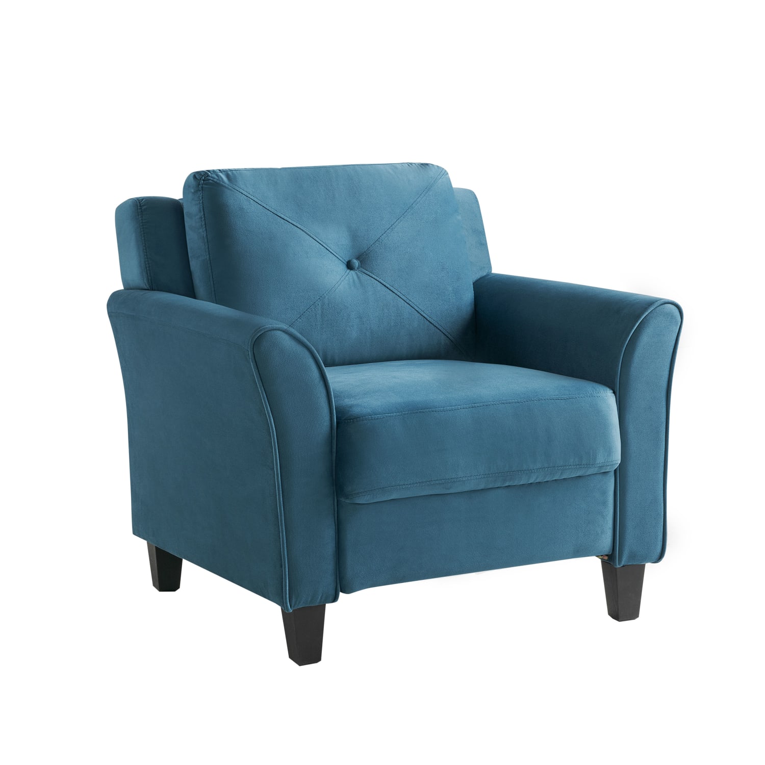 Lifestyle Solutions Hanson Microfiber Chair With Curved Arms, Blue/Black - Image 4