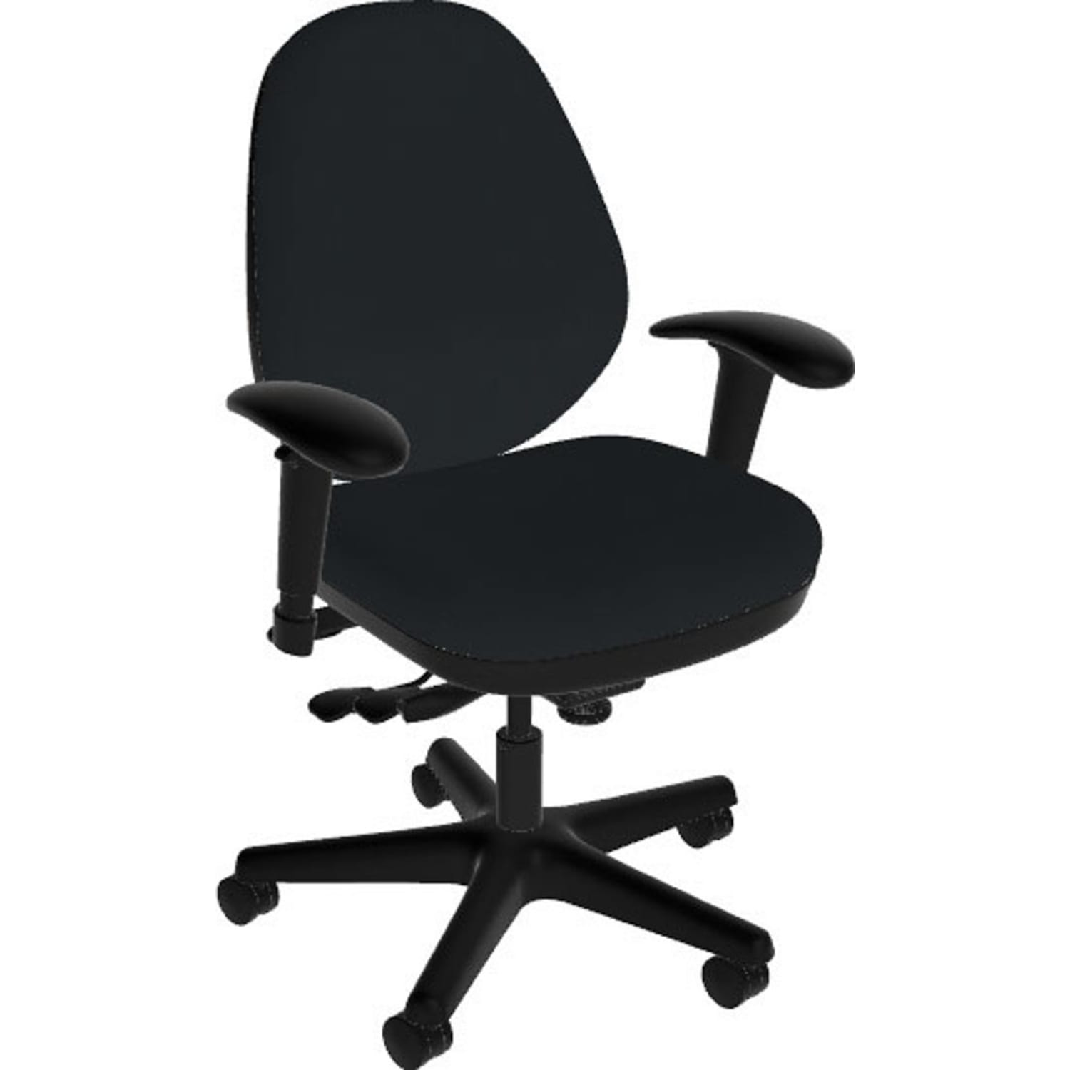 Sitmatic GoodFit Multifunction Mid-Back Chair With Adjustable Arms, Black/Black