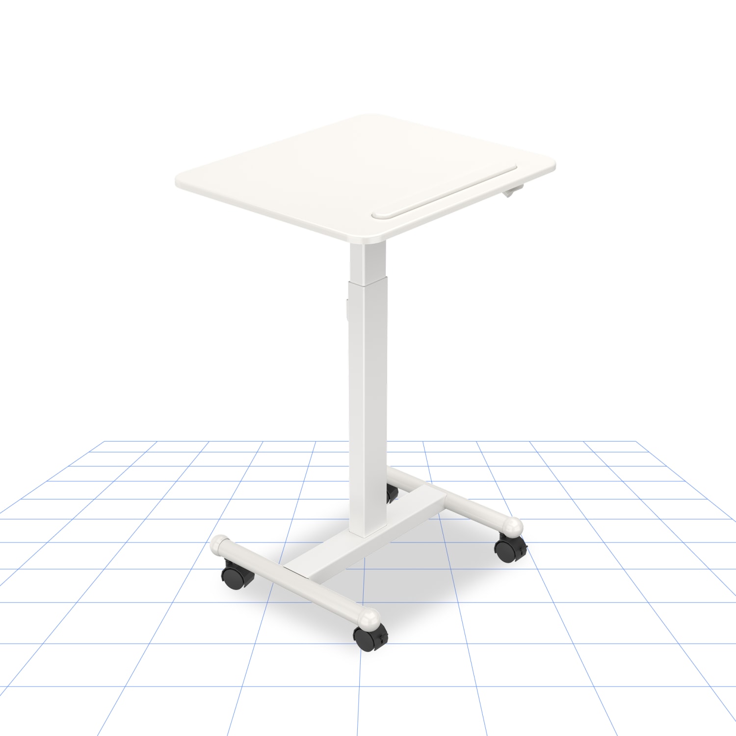 FlexiSpot MT3 Adjustable Height Standing Desk Mobile Workstation, White - Image 3