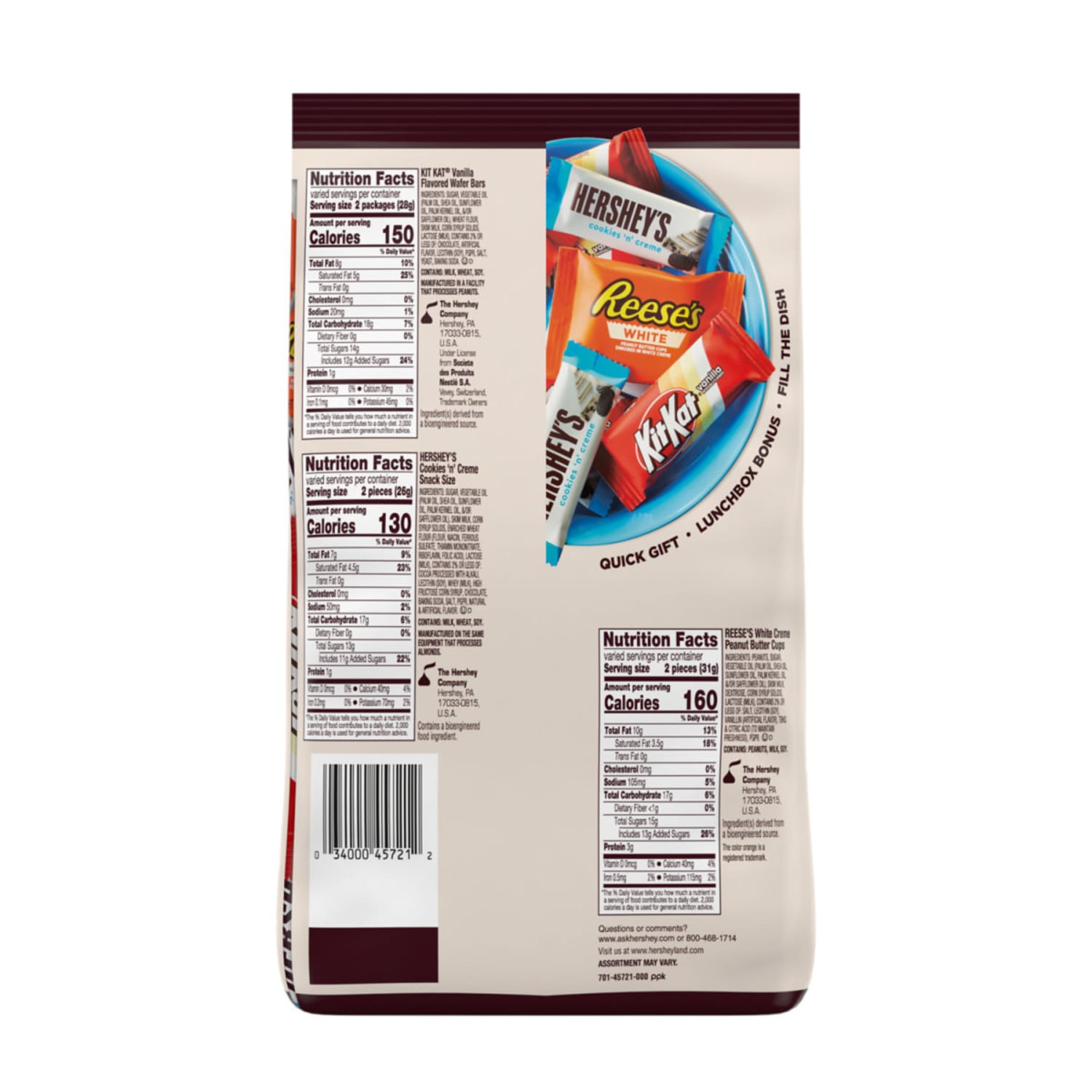 Hersheys All Time Greats White Snack Size Assortment, 29.31 Oz, Bag Of 59 Pieces - Image 3