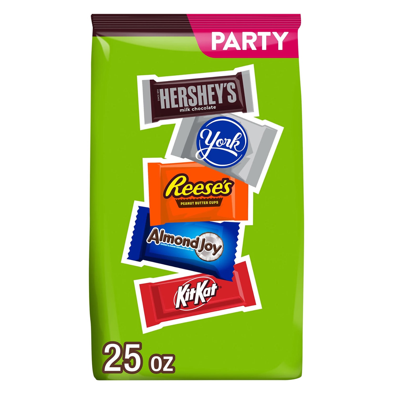 Hersheys, Reeses, Almond Joy, Kit Kat, York Pattie Snack Size Party Pack, 30.22 Oz, Pack Of 58 Pieces