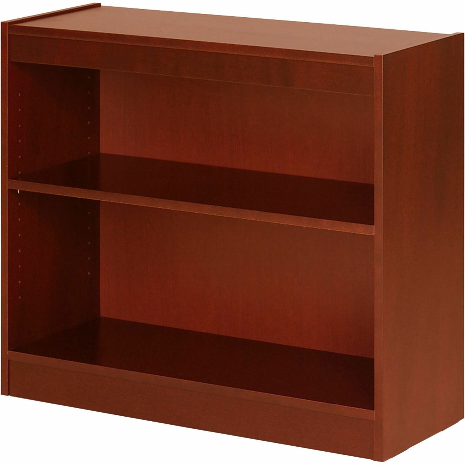Lorell Veneer 30inH 2-Shelf Bookcase, Cherry - Image 3