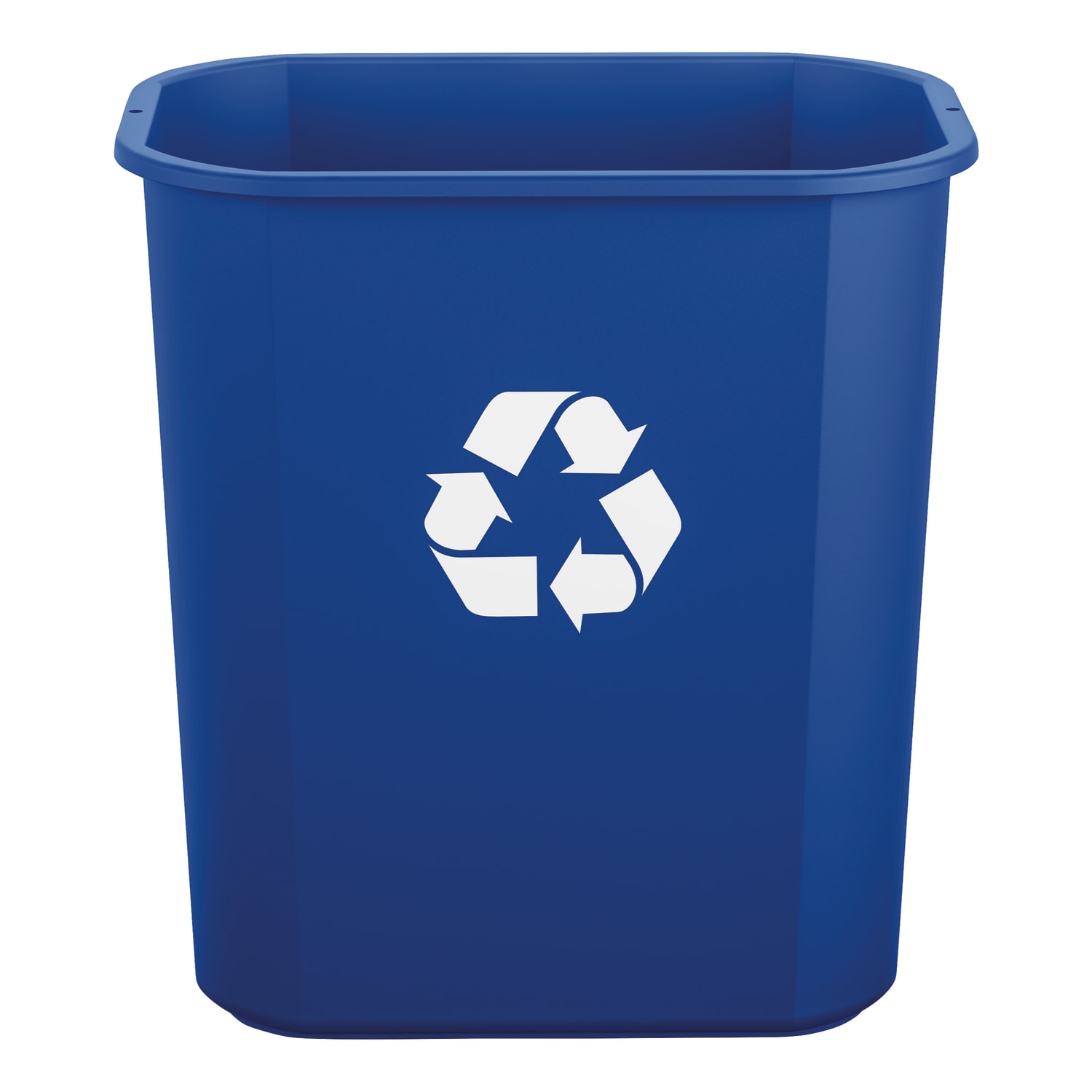Suncast Commercial Desk-Side Resin Trash Cans With Recycle Label, 3 Gallons, Blue, Set Of 12 Cans - Image 4