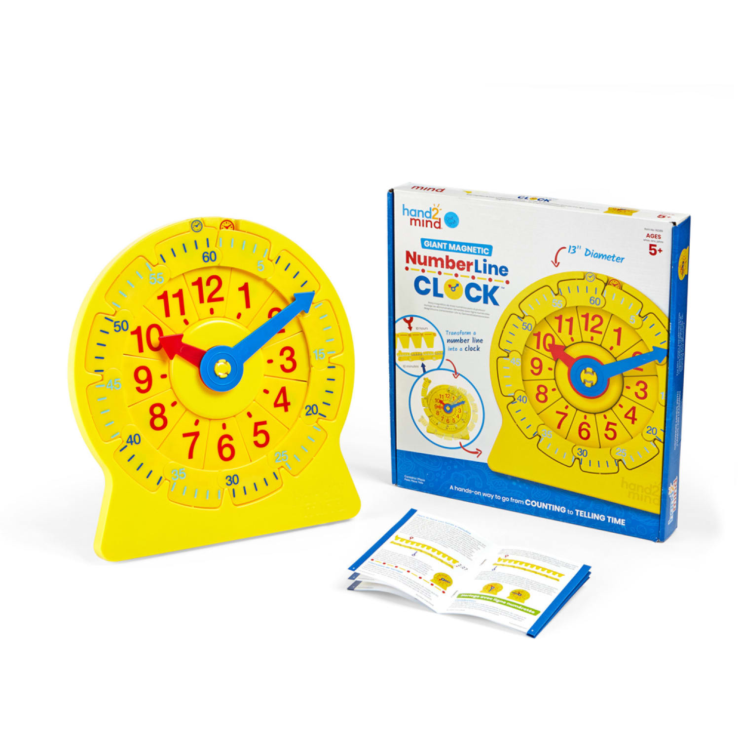 Hand2Mind Numberline Clock, Magnetic Demonstration Clock - Image 3