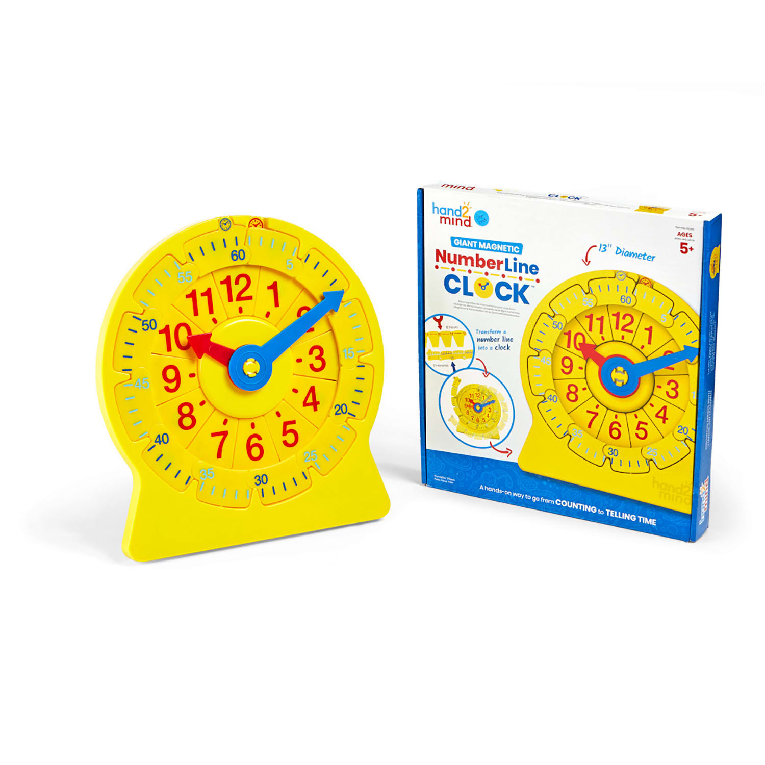Hand2Mind Numberline Clock, Magnetic Demonstration Clock - Image 4