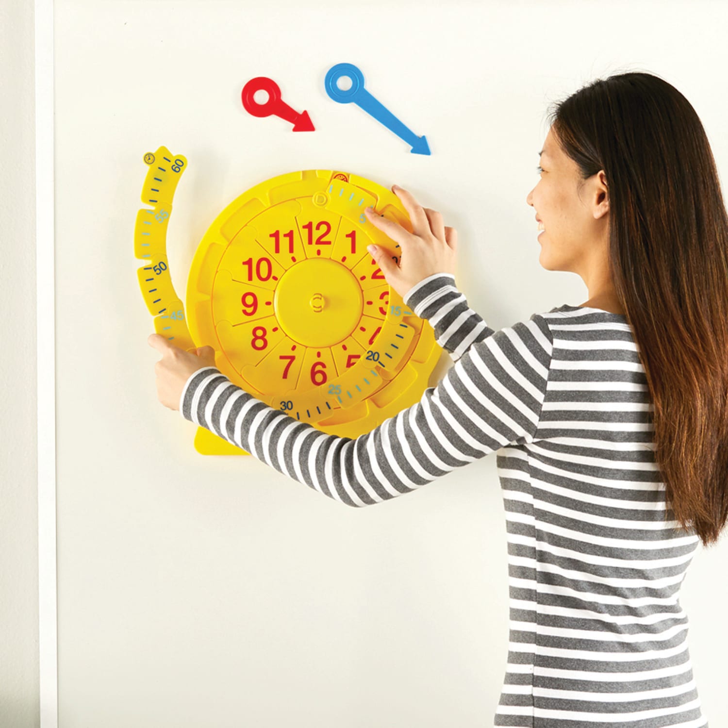 Hand2Mind Numberline Clock, Magnetic Demonstration Clock - Image 5