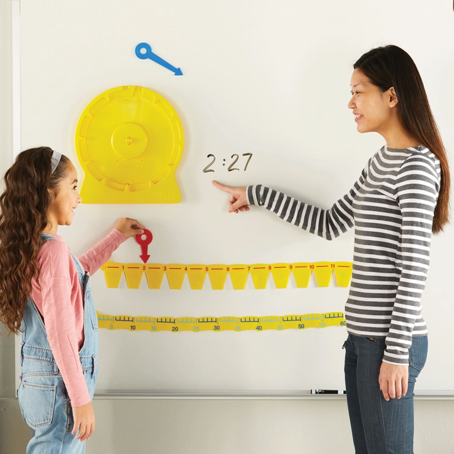 Hand2Mind Numberline Clock, Magnetic Demonstration Clock - Image 6