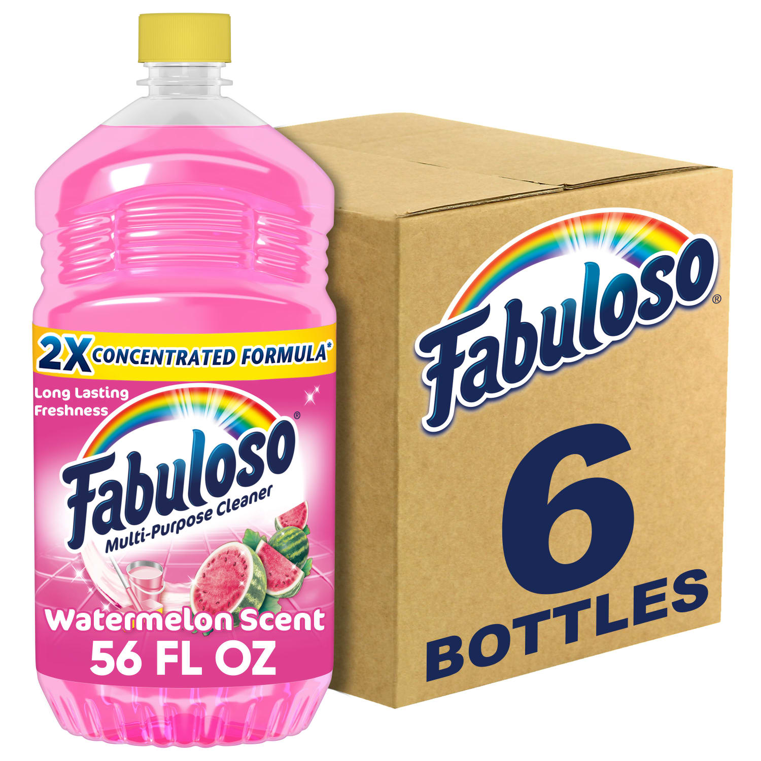 Fabuloso 2X Multi-Purpose Cleaner, Watermelon Scent, 56 Oz, Pink, Pack Of 6 Bottles - Image 3