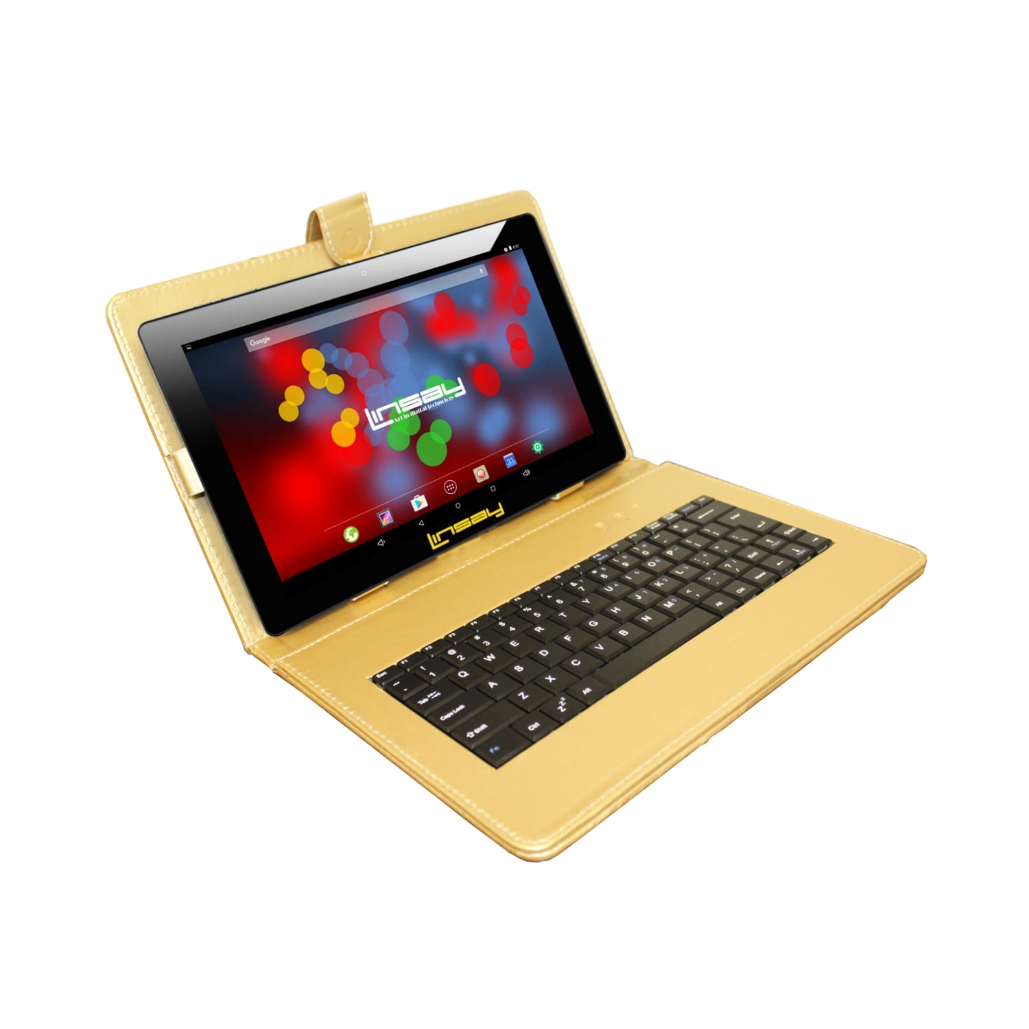 Linsay F10IPS Tablet, 10.1in Screen, 2GB Memory, 64GB Storage, Android 13, Golden Keyboard, F10XIPSBDG - Image 3