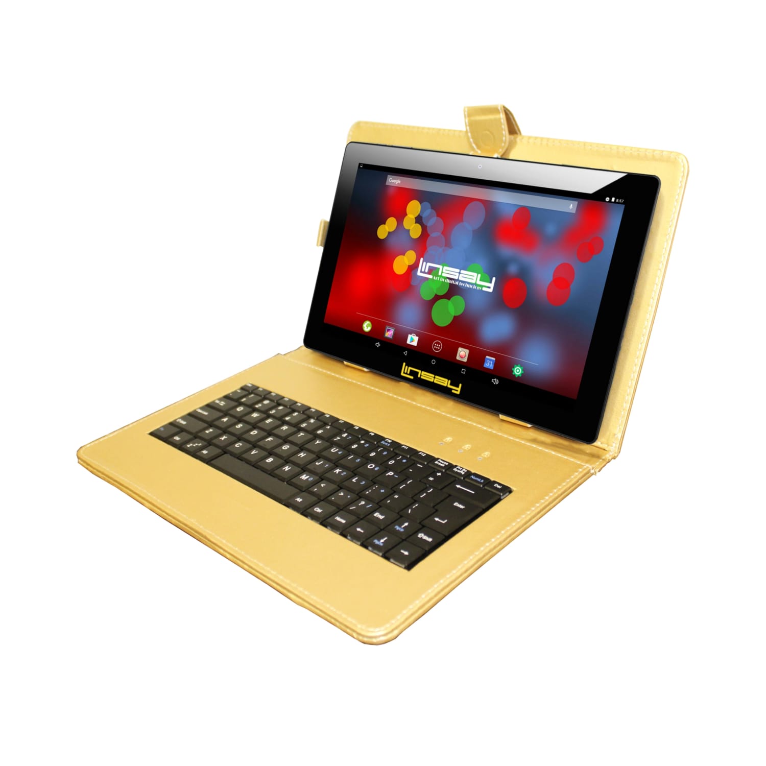 Linsay F10IPS Tablet, 10.1in Screen, 2GB Memory, 64GB Storage, Android 13, Golden Keyboard, F10XIPSBDG - Image 4
