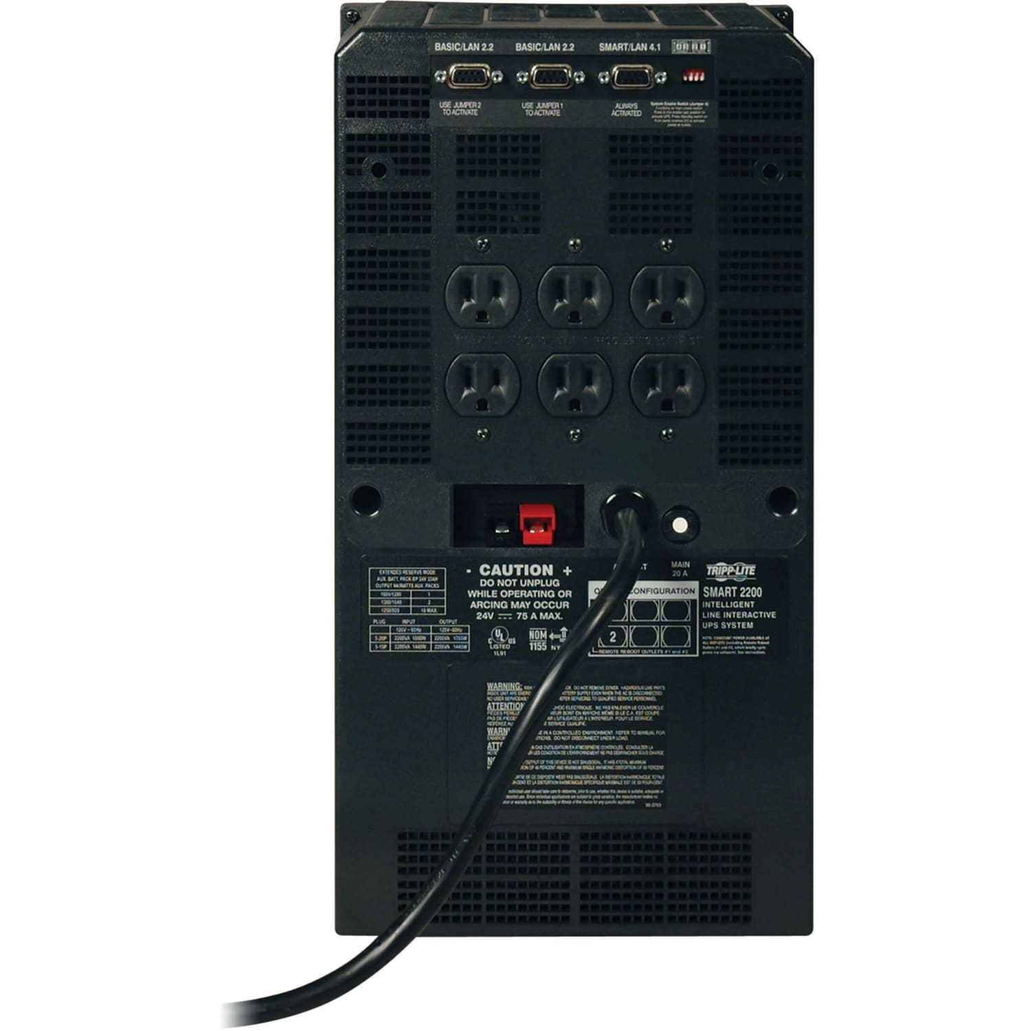 Eaton Tripp Lite Series UPS Smart 2200VA 1700W Tower AVR 120V XL DB9  - SMART2200NET - Image 3