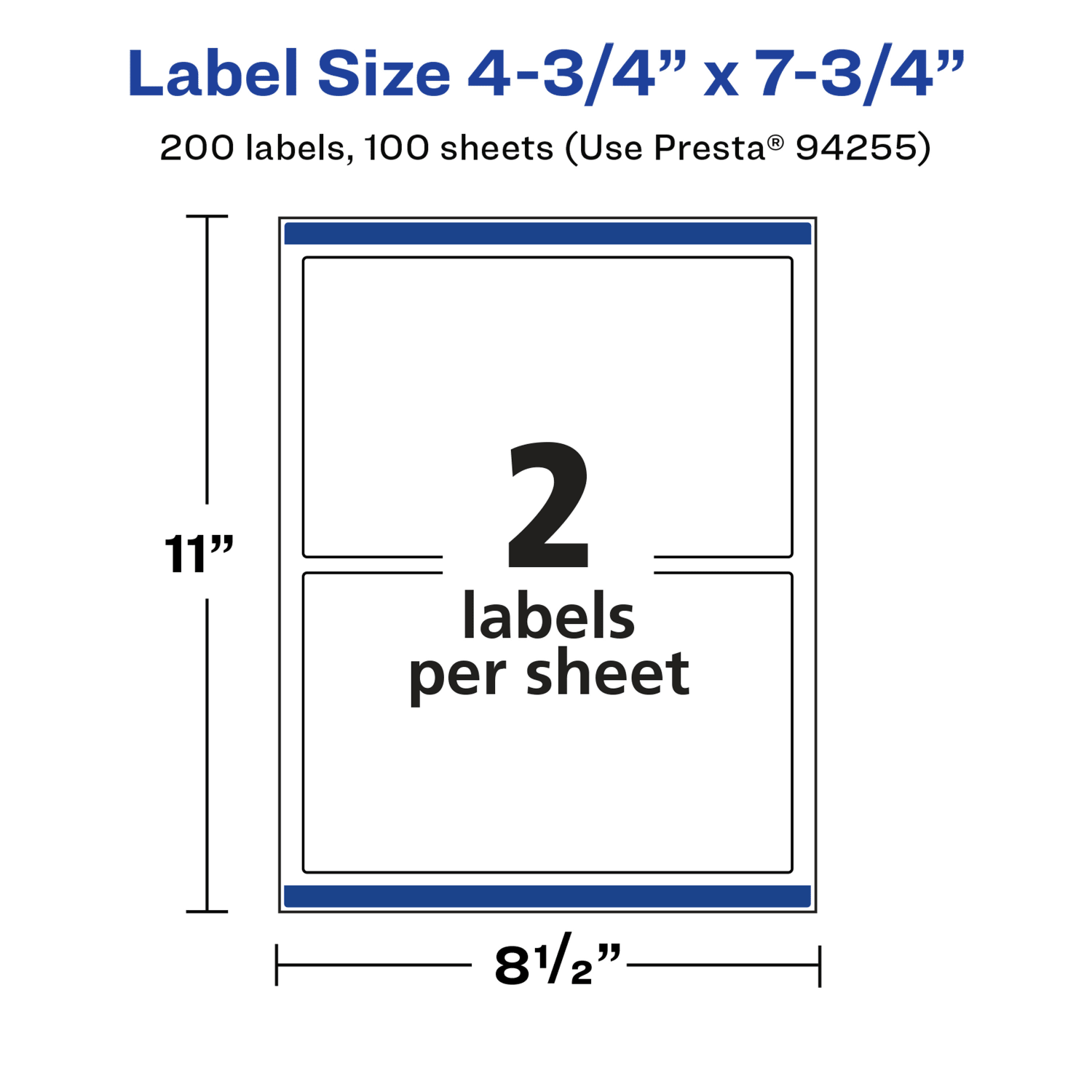 Avery Glossy Permanent Labels With Sure Feed, 94255-WGP100, Rectangle, 4-3/4in x 7-3/4in, White, Pack Of 200 - Image 6