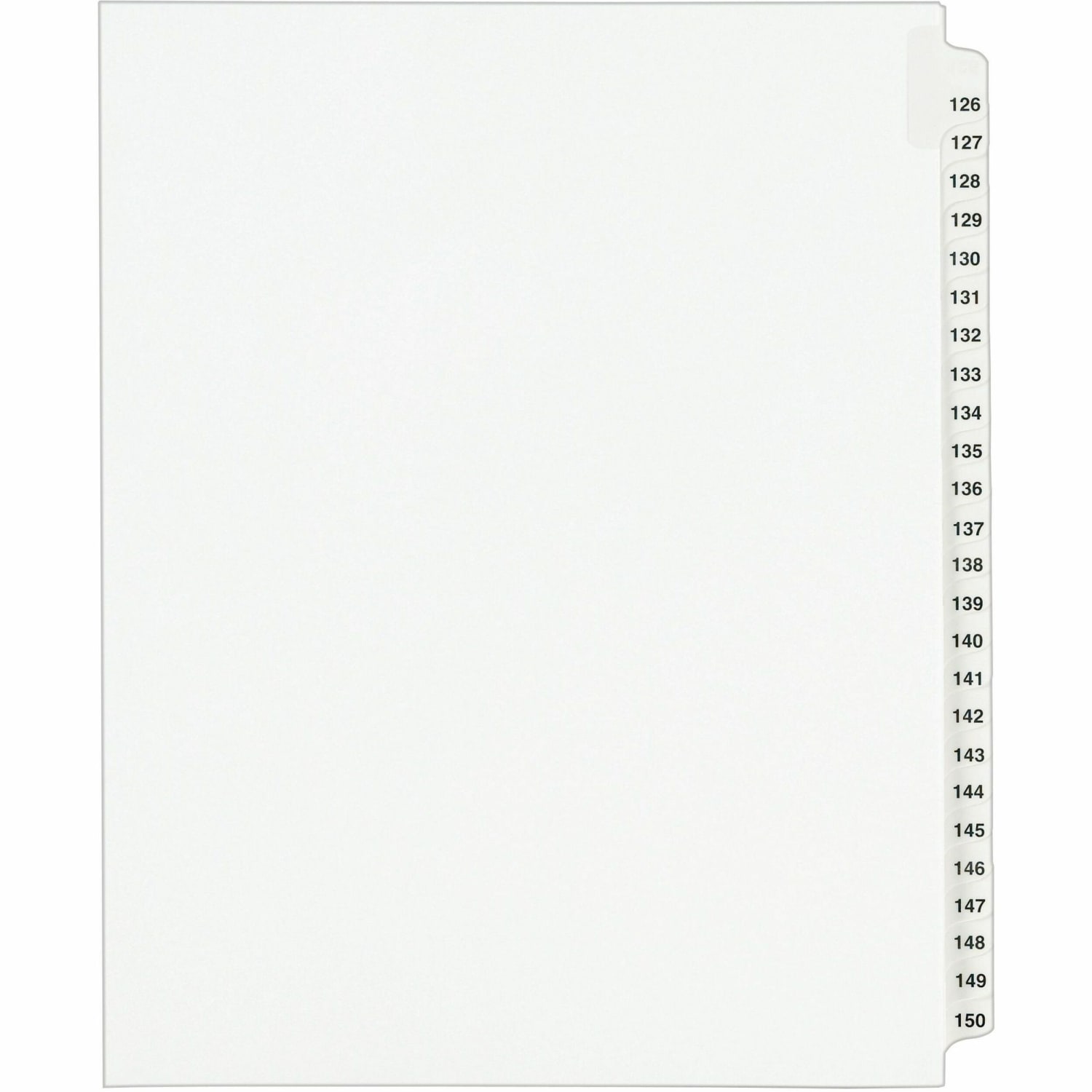 Avery Standard Collated Legal Dividers Avery Style, 8 1/2in x 11in, White Dividers/White Tabs, 126-150, Pack Of 25 - Image 3