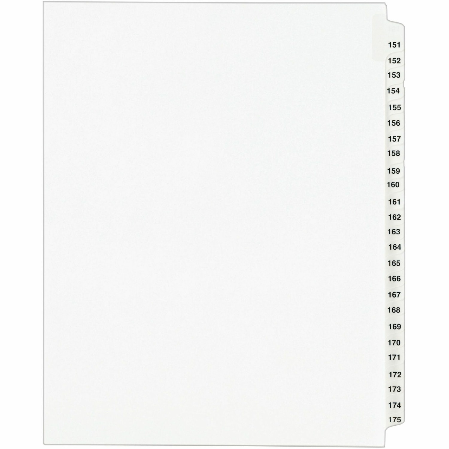 Avery 20% Recycled Preprinted Laminated Gold-Reinforced Tab Dividers, 8 1/2in x 11in, White Dividers/White Tabs, 151-175, Pack Of 25 - Image 3