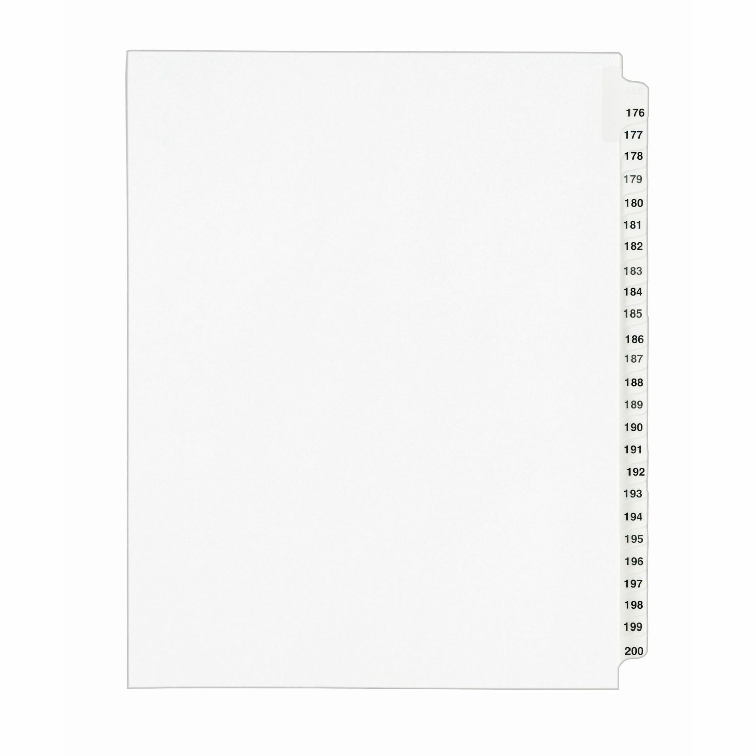 Avery  Standard Collated Legal Dividers, Avery Style, 8 1/2in x 11in, White Dividers/White Tabs, 176-200, Pack Of 25 - Image 3