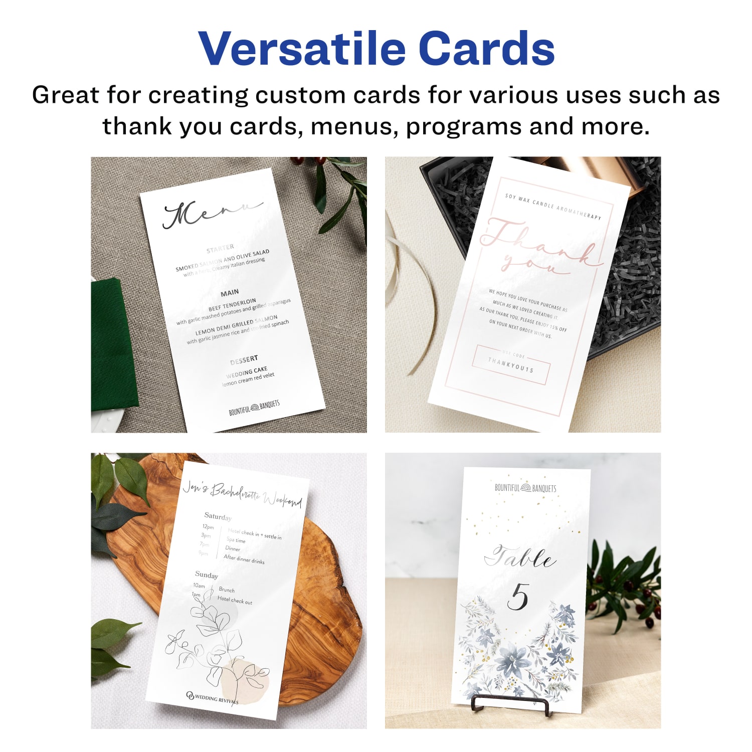 Avery Printable Postcards, 95280-GWC10, Rectangle, 6in x 11in, Glossy White, Pack Of 10 - Image 4