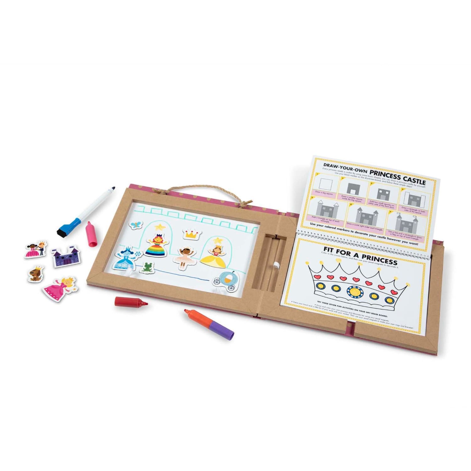Melissa & Doug Natural Play: Play, Draw, Create Reusable Drawing & Magnet Kit, Princesses - Image 3