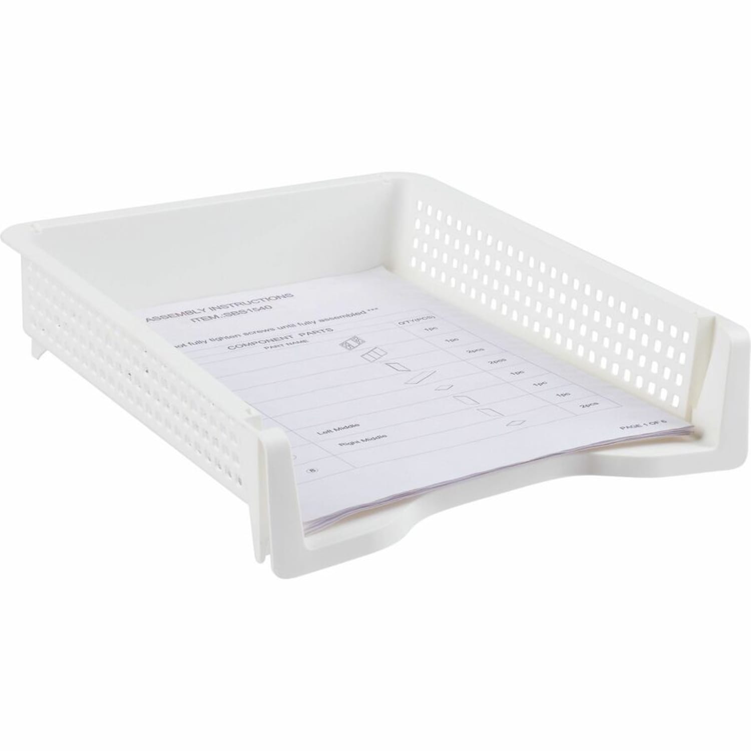 Business Source Stackable Letter Tray - Stackable, Front Loading - Black - Plastic - 1 Each - Image 6