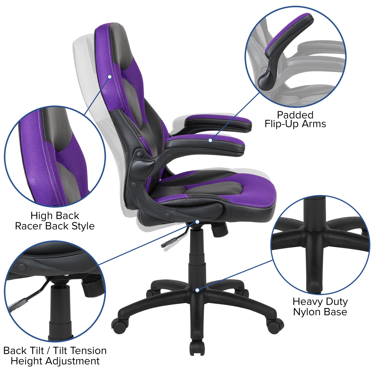 Flash Furniture X10 Ergonomic LeatherSoft HighBack Racing Gaming Chair PurpleBlack PopularChairscom Flash Furniture X10 Ergonomic LeatherSoft High Back Racing Gaming Chair PurpleBlack PopularChairscom