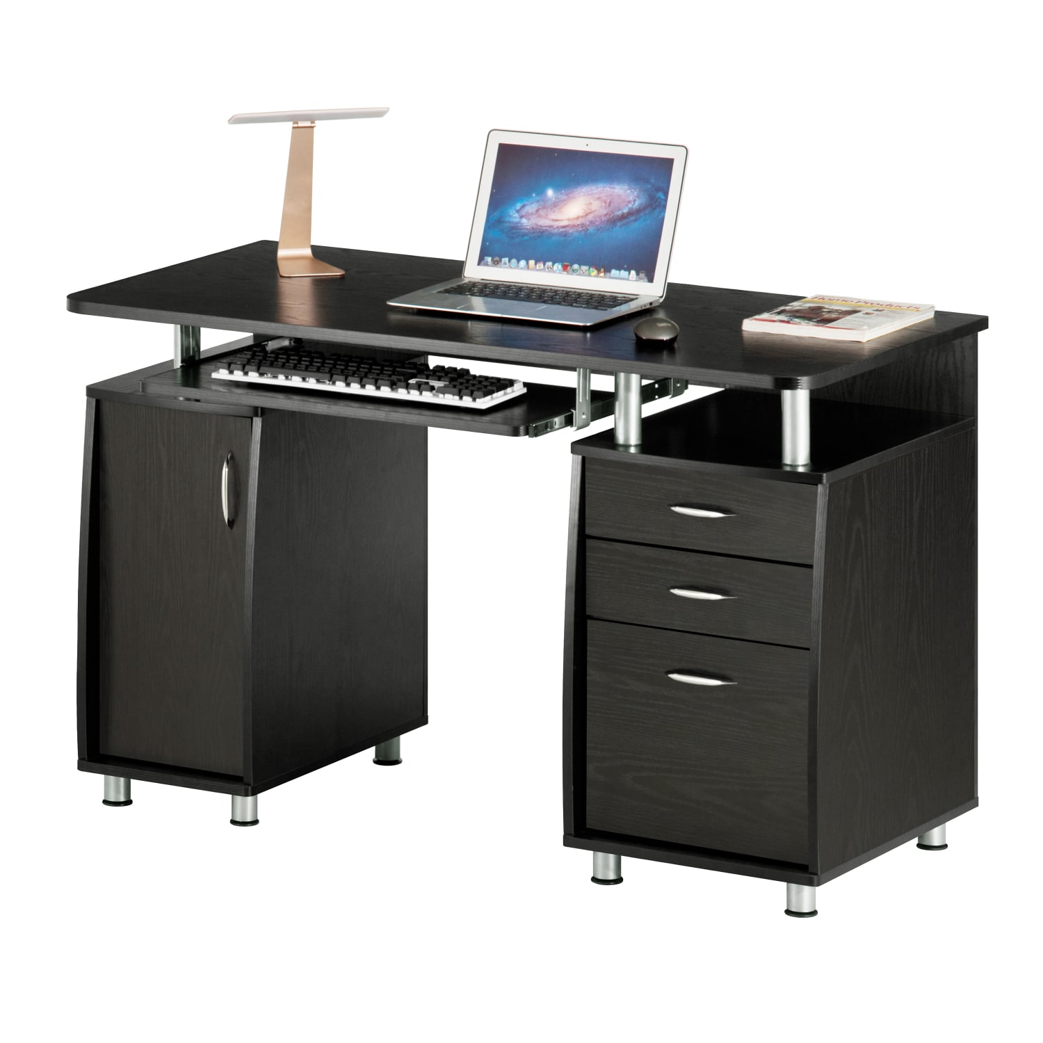 Techni Mobili Complete Workstation 48inW Computer Desk With Storage, Espresso Brown - Image 6